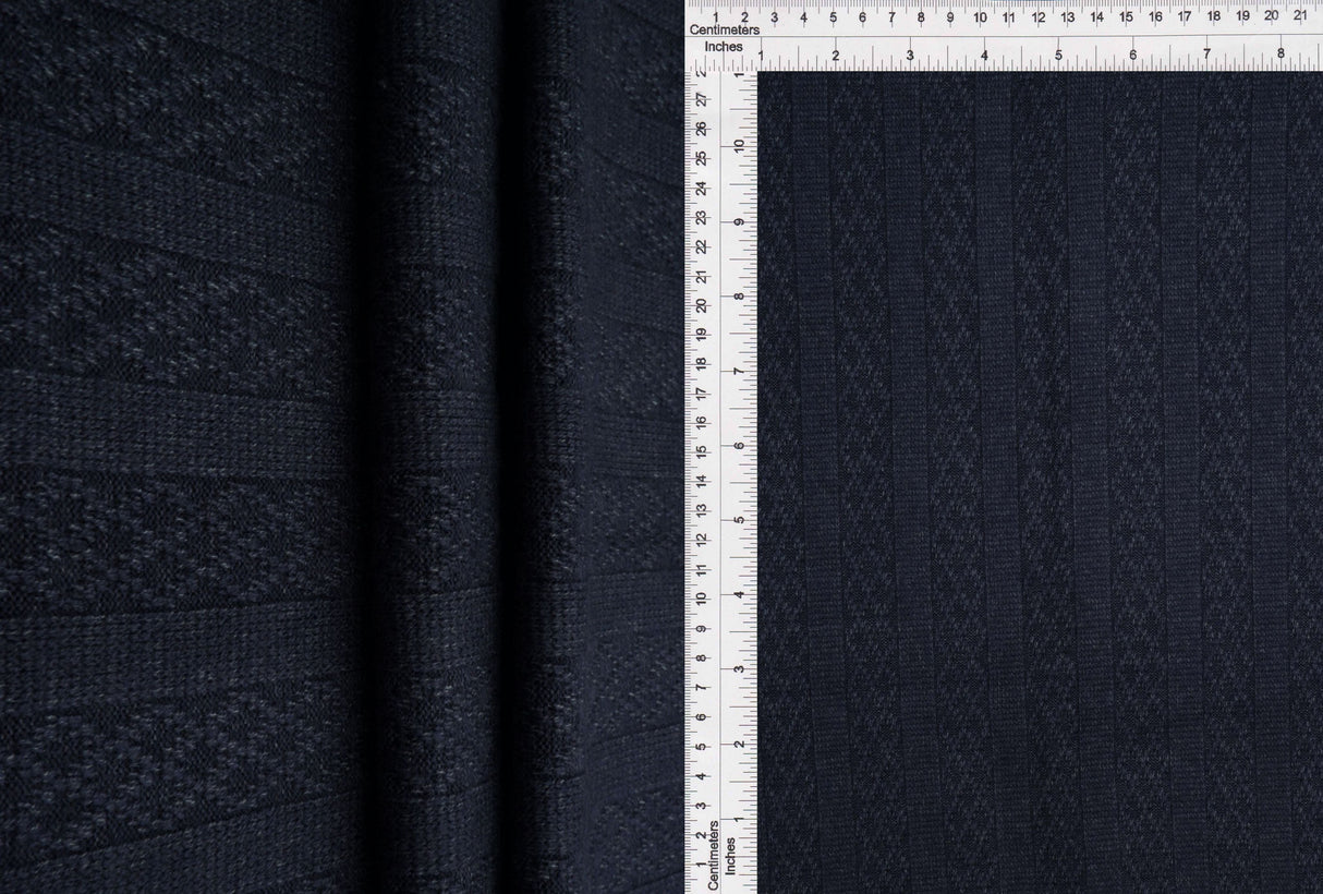 Pointelle Jacquard Liverpool Knit Indigo