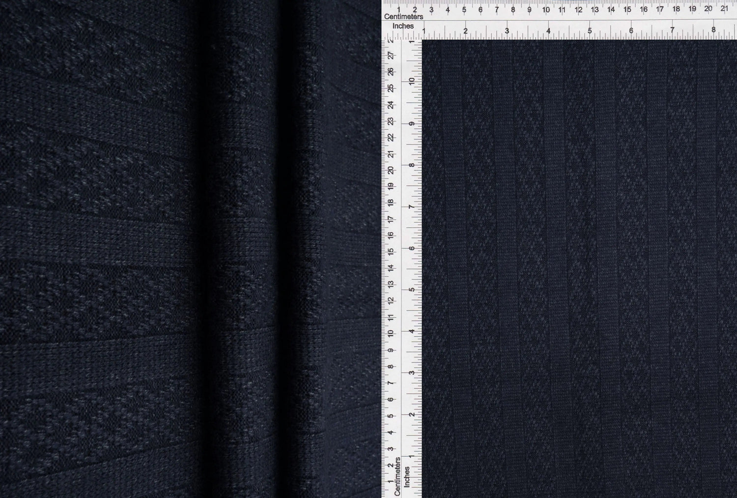 1 Yard Sweater Pointelle Jacquard Fabric 280 GSM Rayon Nylon Blend Knit 58/59" Width