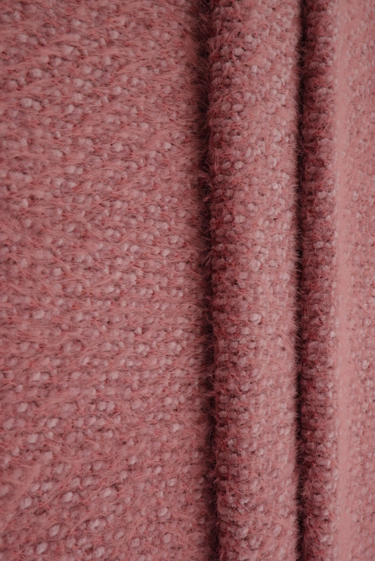 Chenille Feather Yarn Knit Fabric Wine