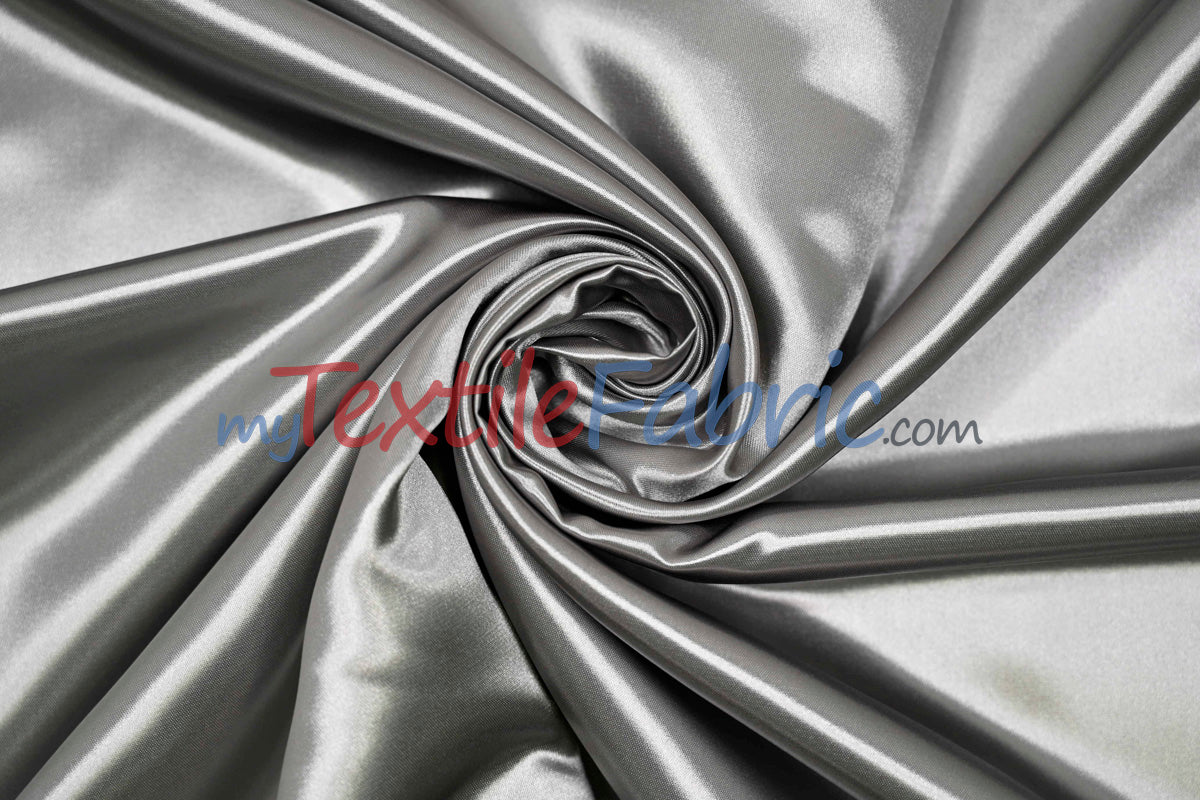 Bridal Satin Polyester Fabric - Shiny Solid, 58/60" Width, Multiple Colors (Yards, Bolts, Sample Swatches)