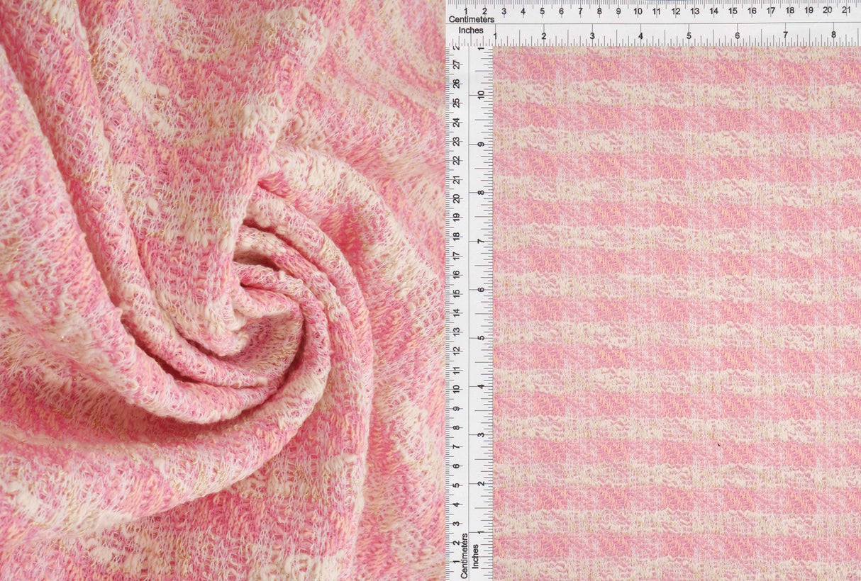 Boucle Knit Checkered Fabric
