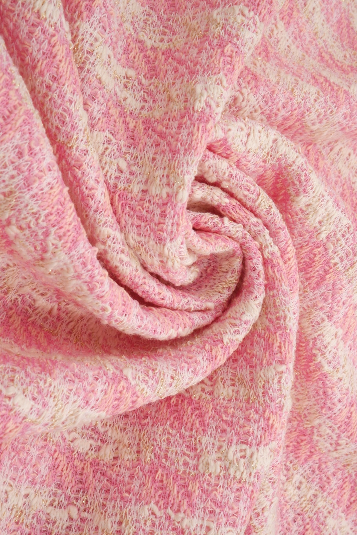 Boucle Knit Checkered Fabric