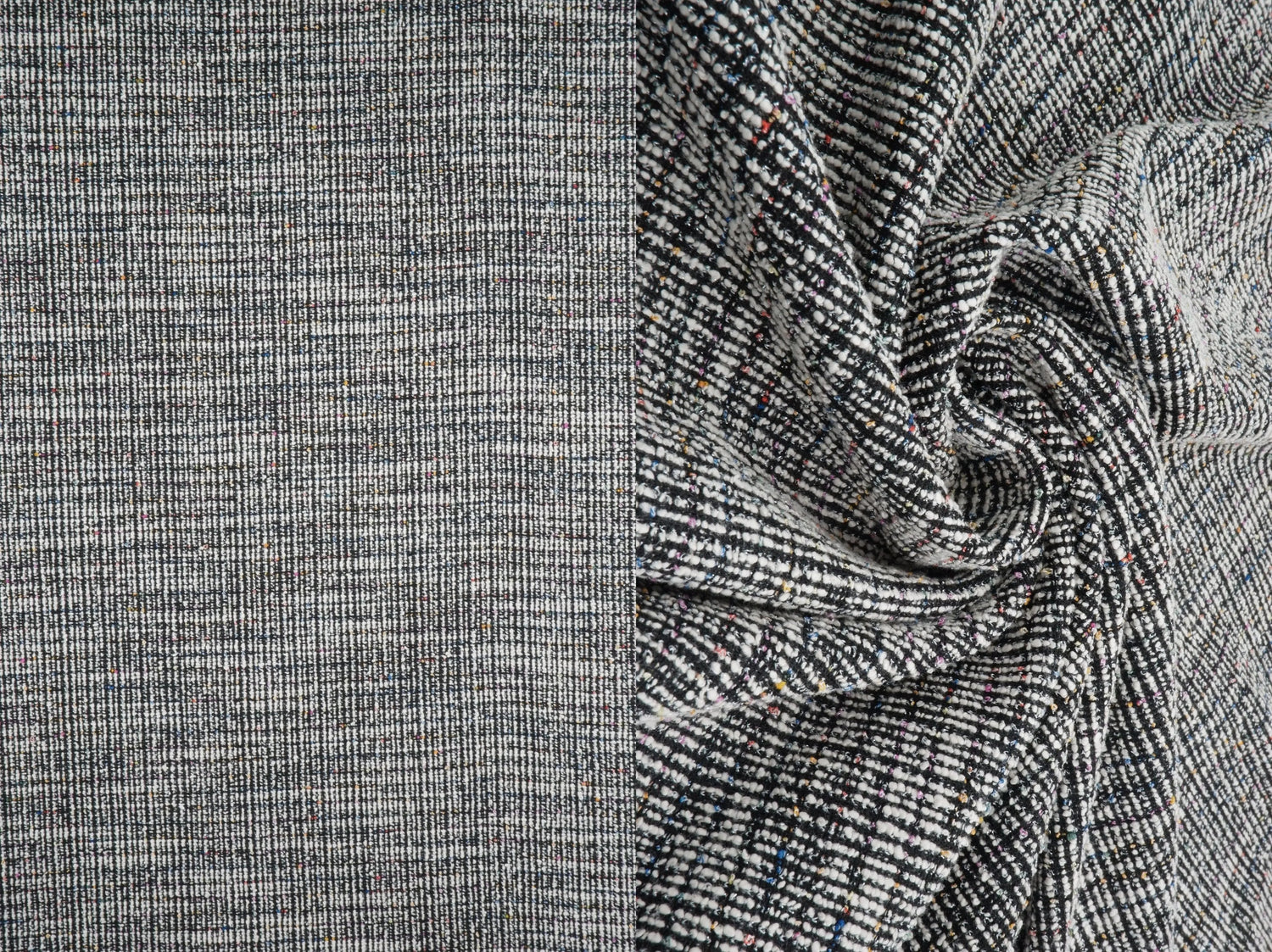 1 Yard Polyester Cotton Rayon Spandex 320 GSM Knit Boucle Multi Lurex Fabric 62" Width