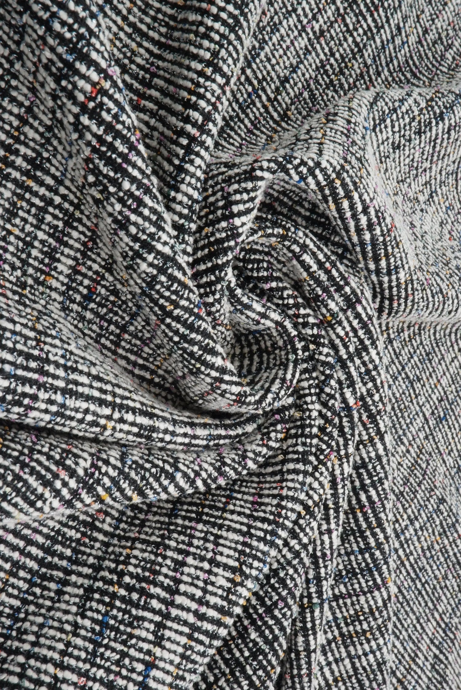 1 Yard Polyester Cotton Rayon Spandex 320 GSM Knit Boucle Multi Lurex Fabric 62" Width