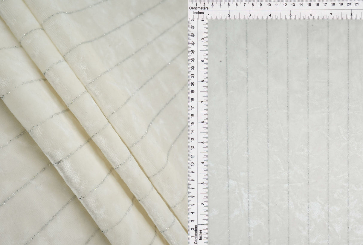 Velvet Glitter Stripe Knit Fabric
