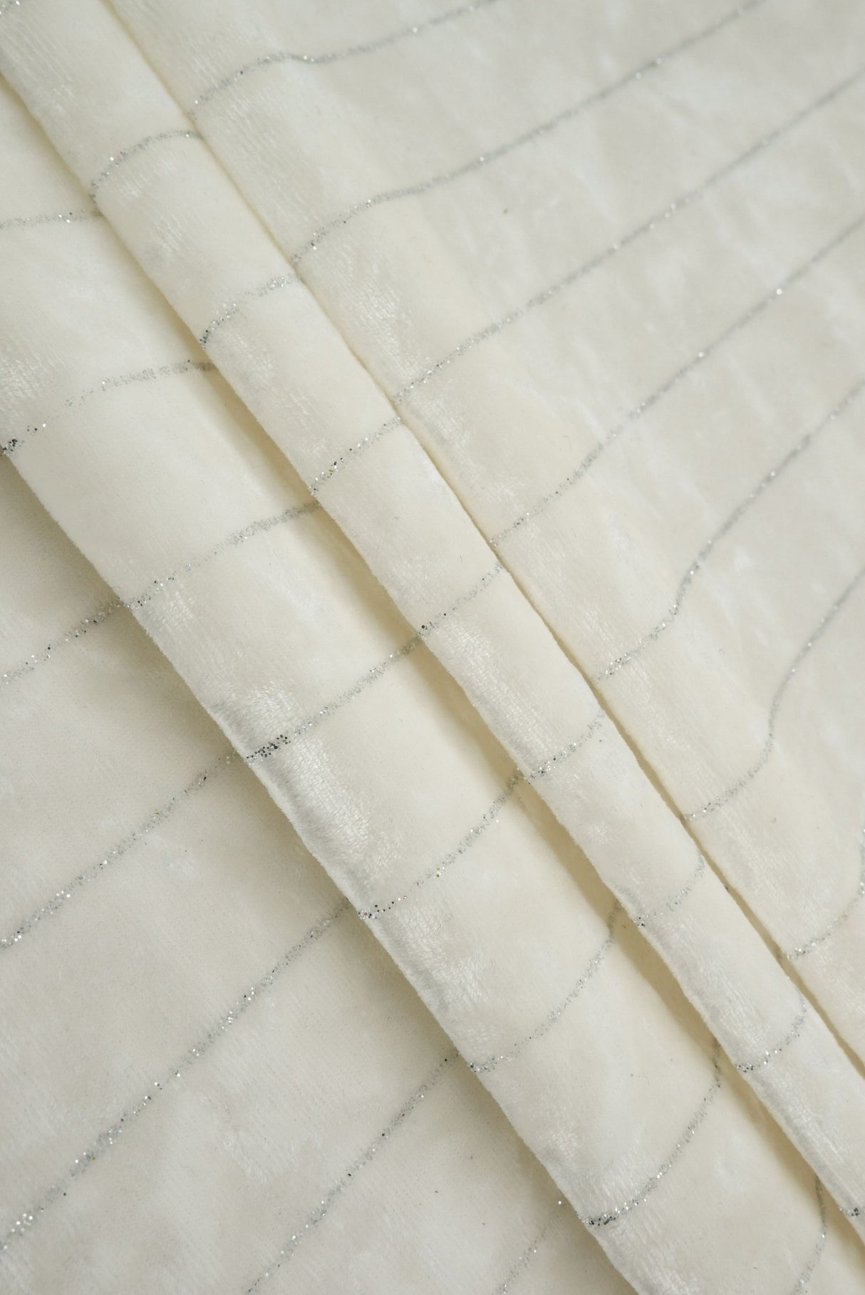 Velvet Glitter Stripe Knit Fabric