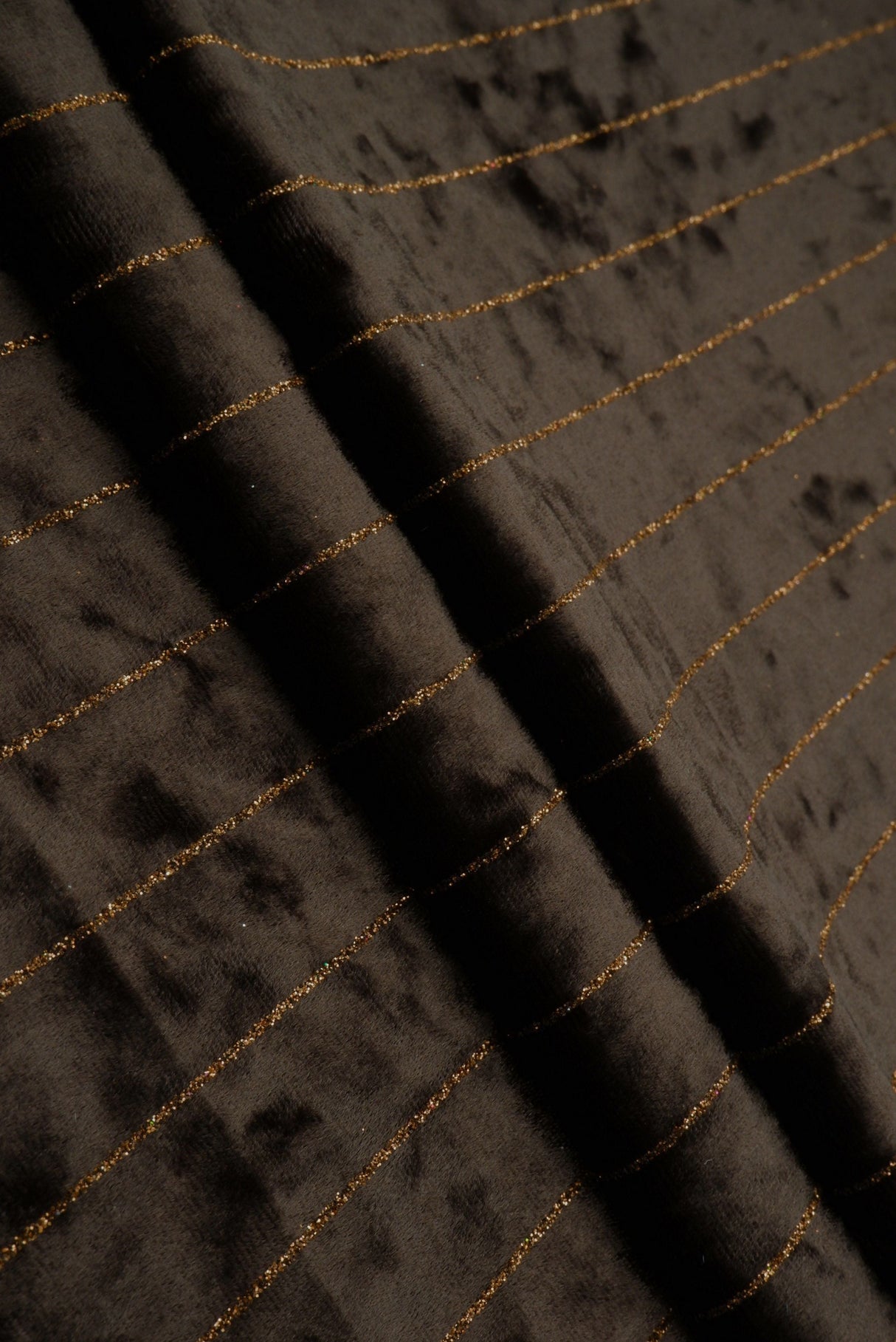Velvet Glitter Stripe Knit Fabric