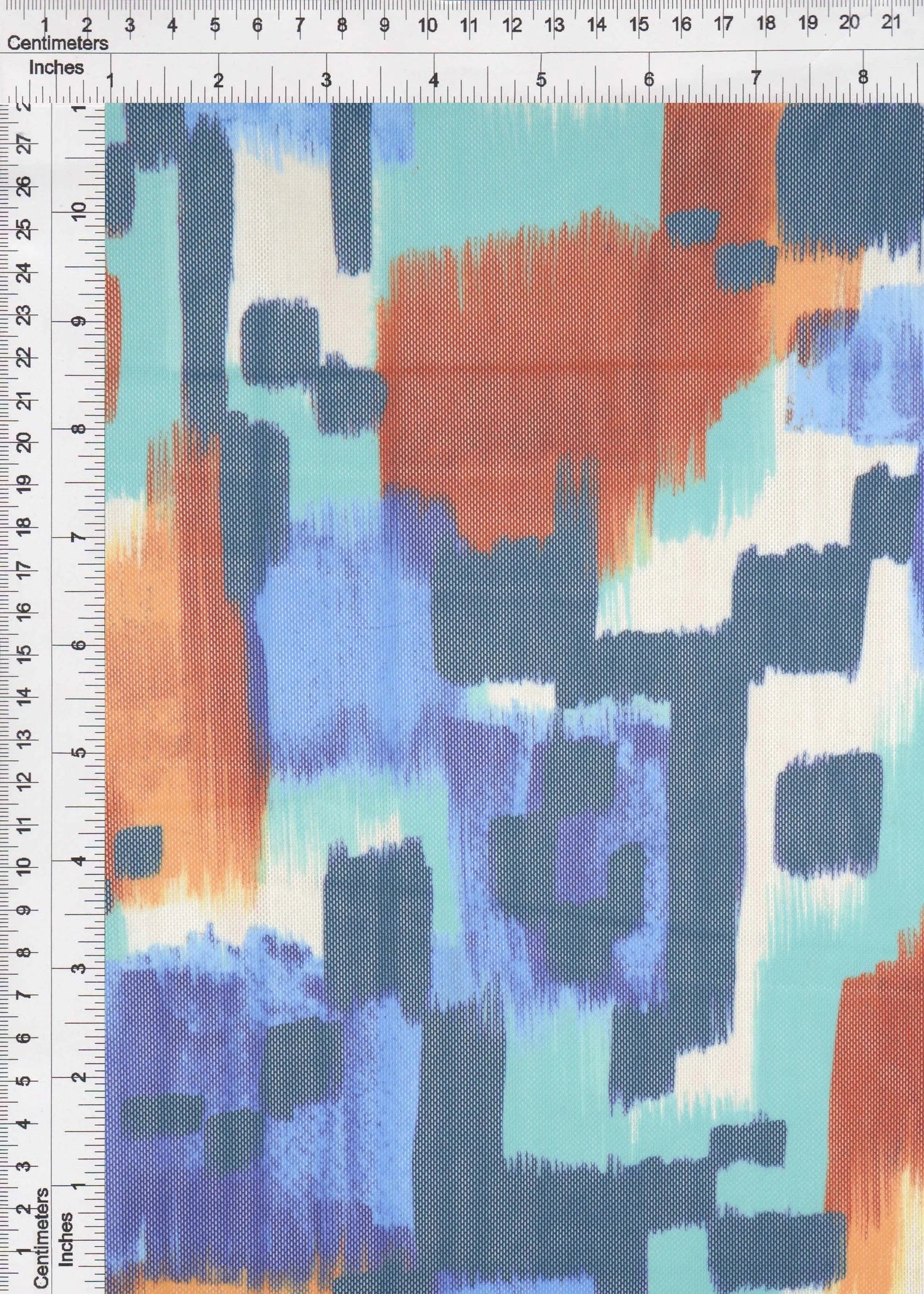 1 Yard Digital Abstract Mesh Knit Fabric, 54'' Wide Polyester Spandex Blend