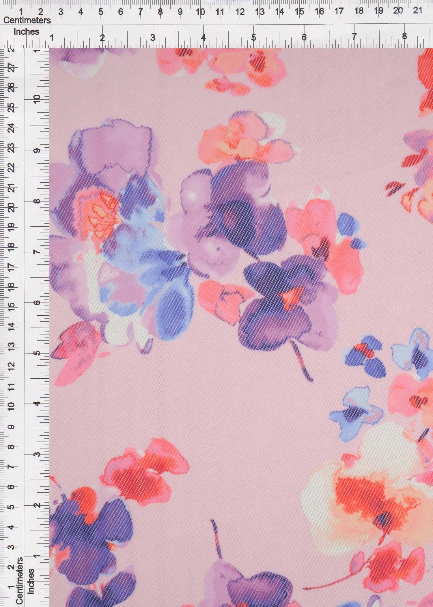 1 Yard Digital Floral Mesh Knit Fabric, 54'' Wide Polyester Spandex Blend