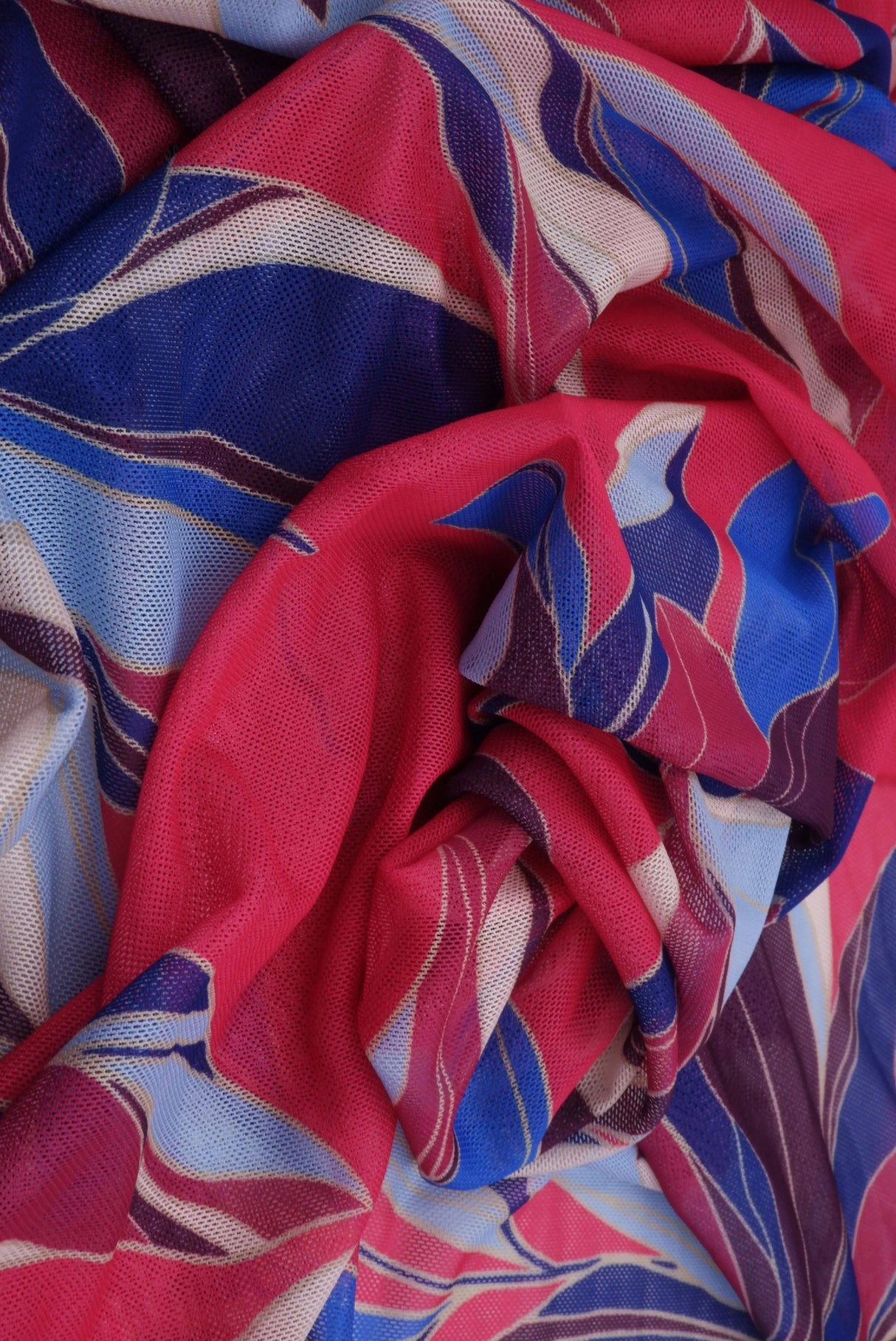 1 Yard Digital Floral Mesh Knit Fabric, 54'' Wide Polyester Spandex Blend