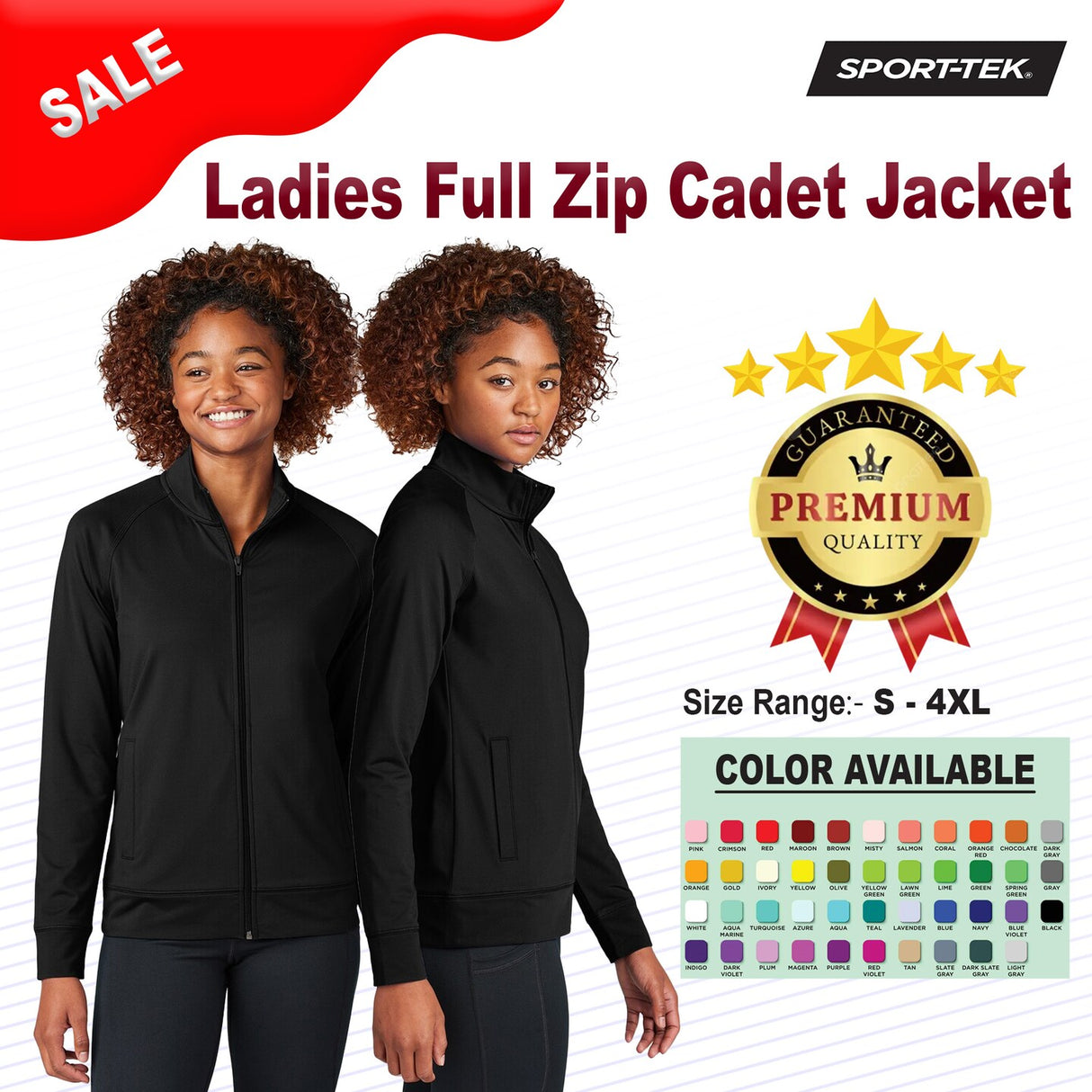 Sport-Tek® Women’s Lightweight Full Zip Cadet Jacket