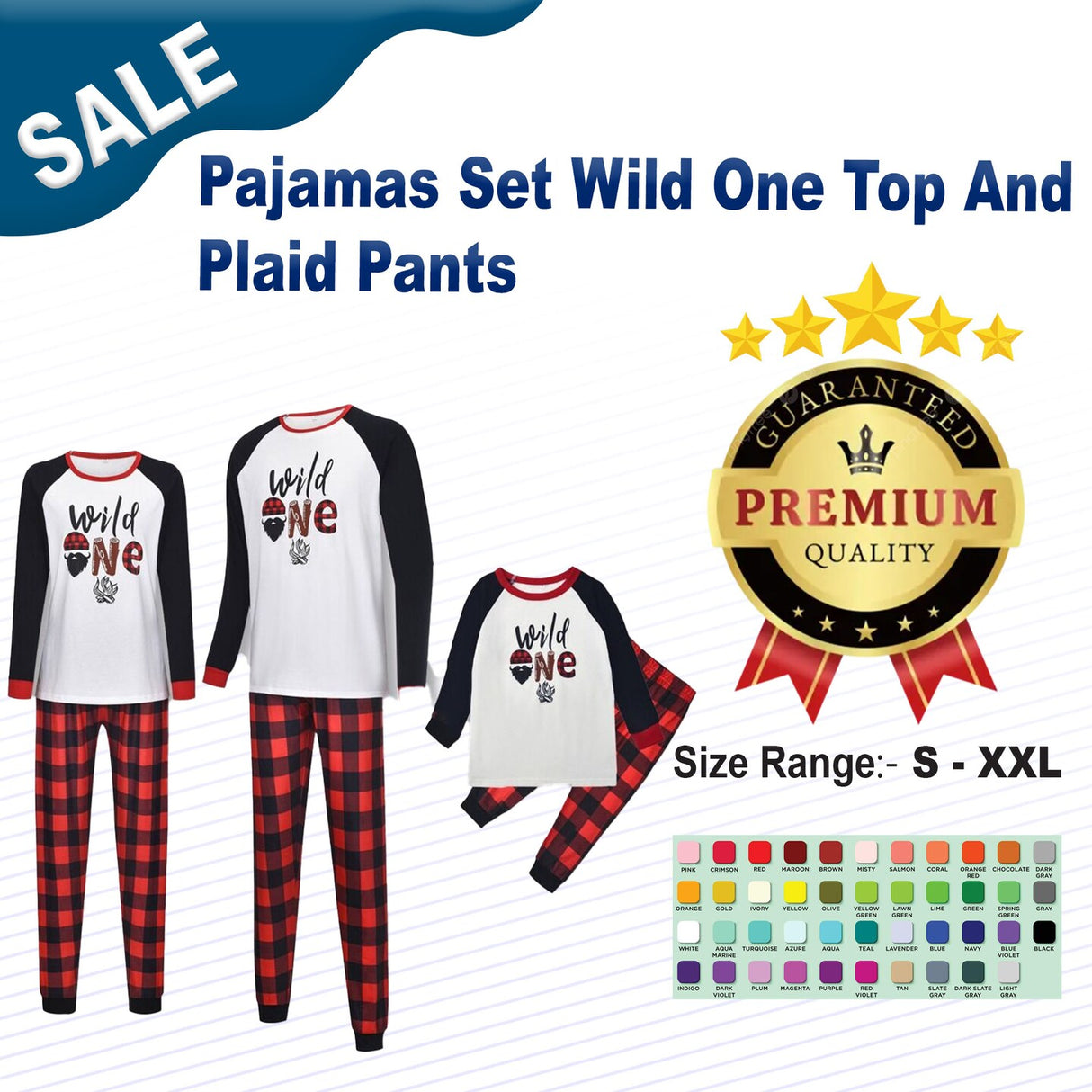 Pajamas Set Wild One Top And Plaid Pants