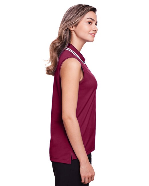 Devon & Jones® Ladies Plaited Tipped Sleeveless Polo