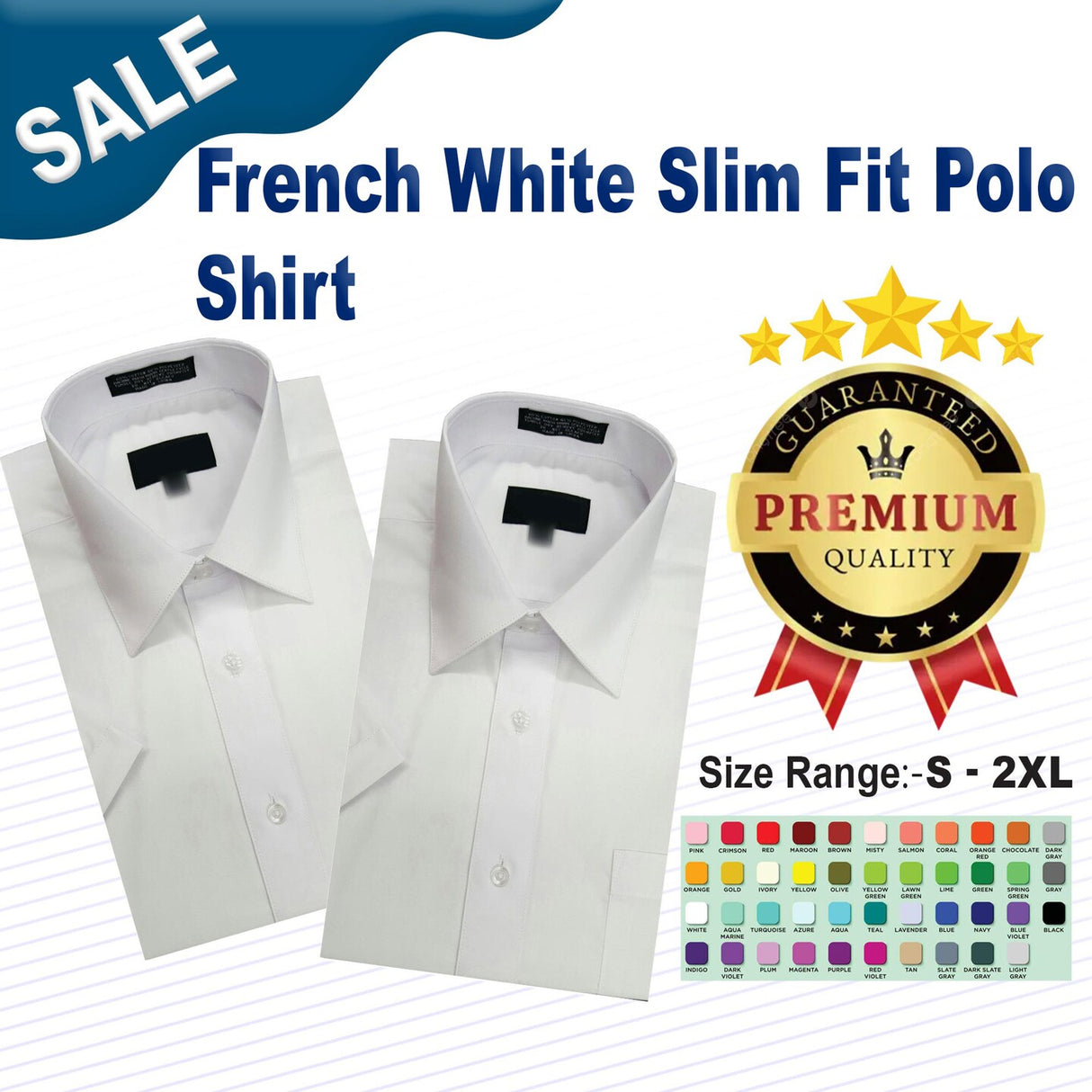 French White Slim Fit Polo Shirt
