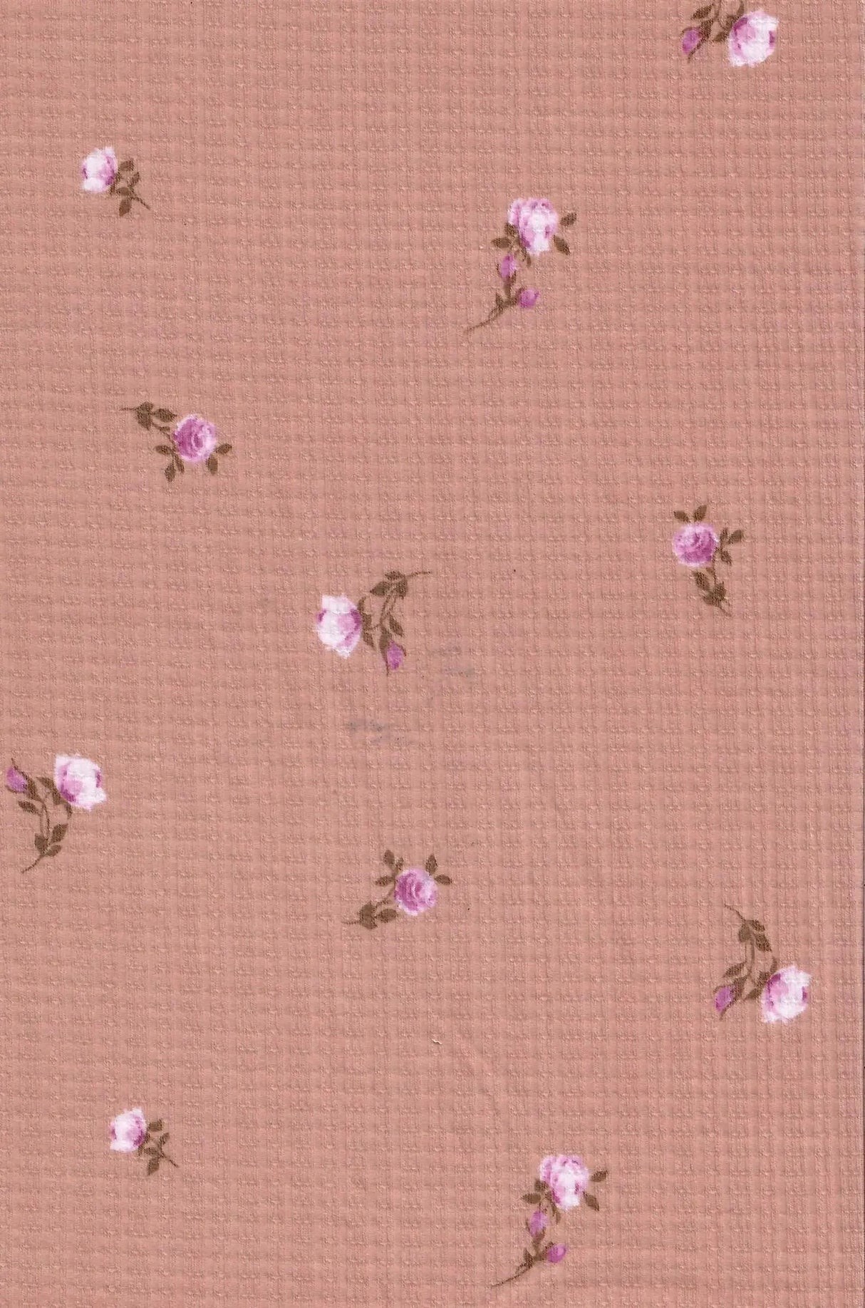 1 Yard Polyester Rayon Spandex 190 GSM Pointelle Ditsy Rib Print Fabric Soft 58/60" Width