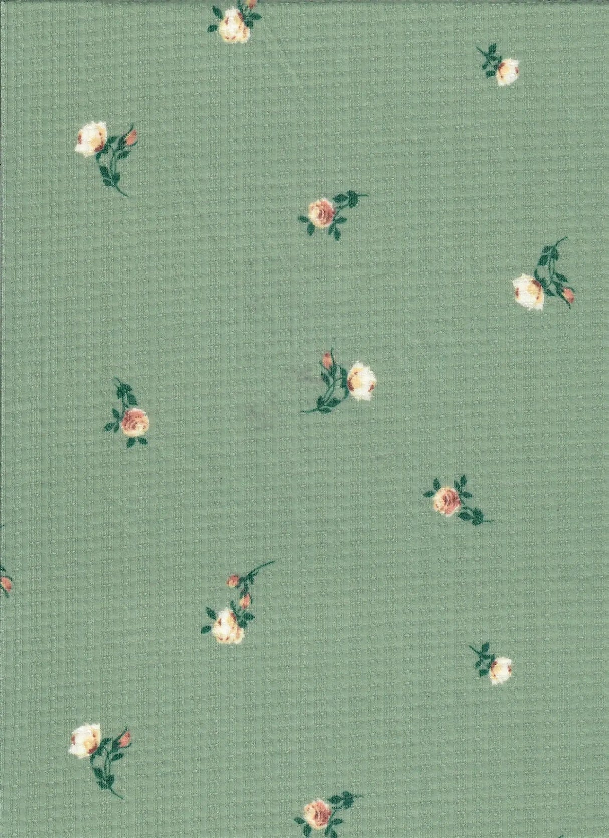 1 Yard Polyester Rayon Spandex 190 GSM Pointelle Ditsy Rib Print Fabric Soft 58/60" Width