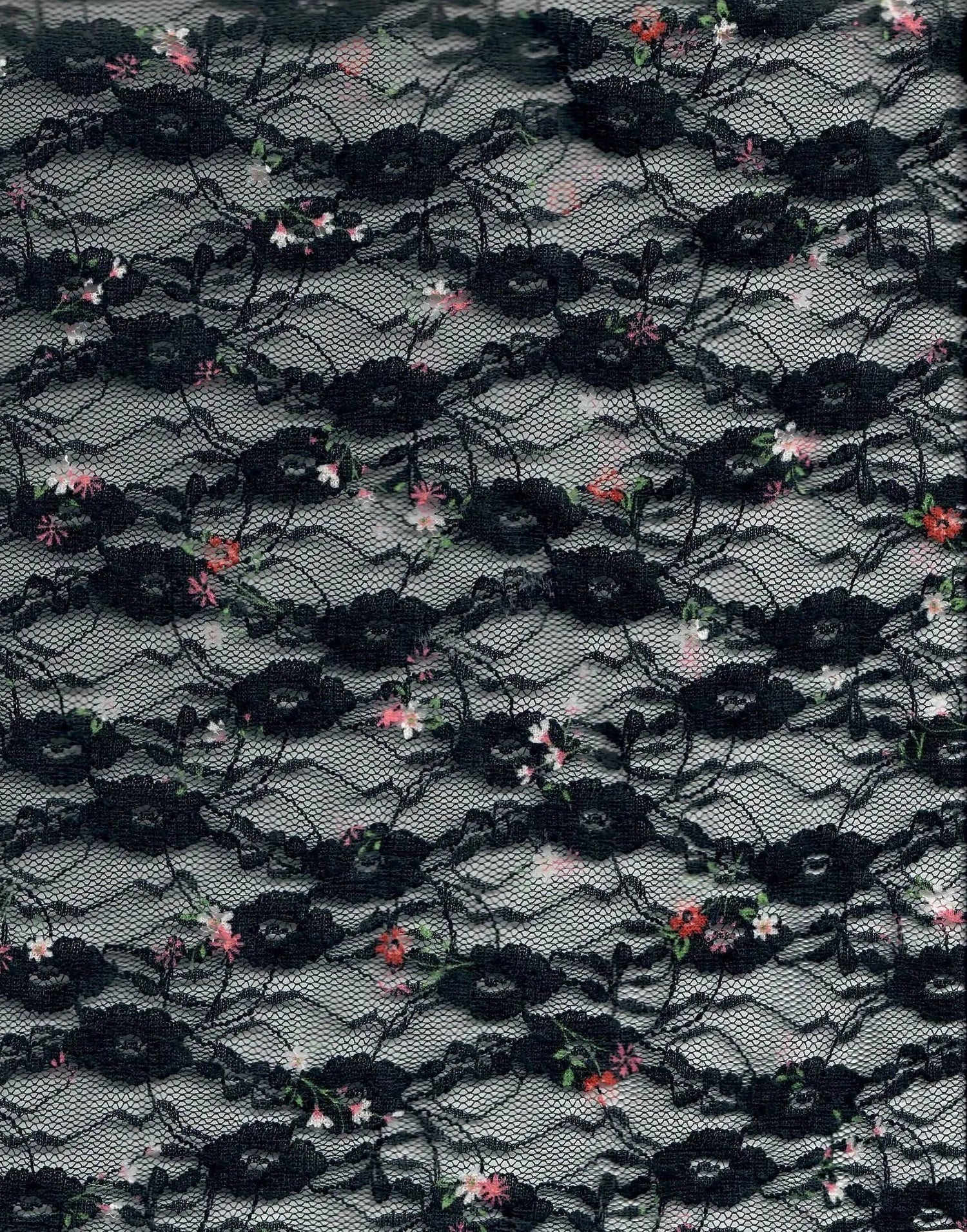 Ditsy Lace Digital Print Fabric 92% Polyester 8% Spandex Stretch 56/58 Inches Wide