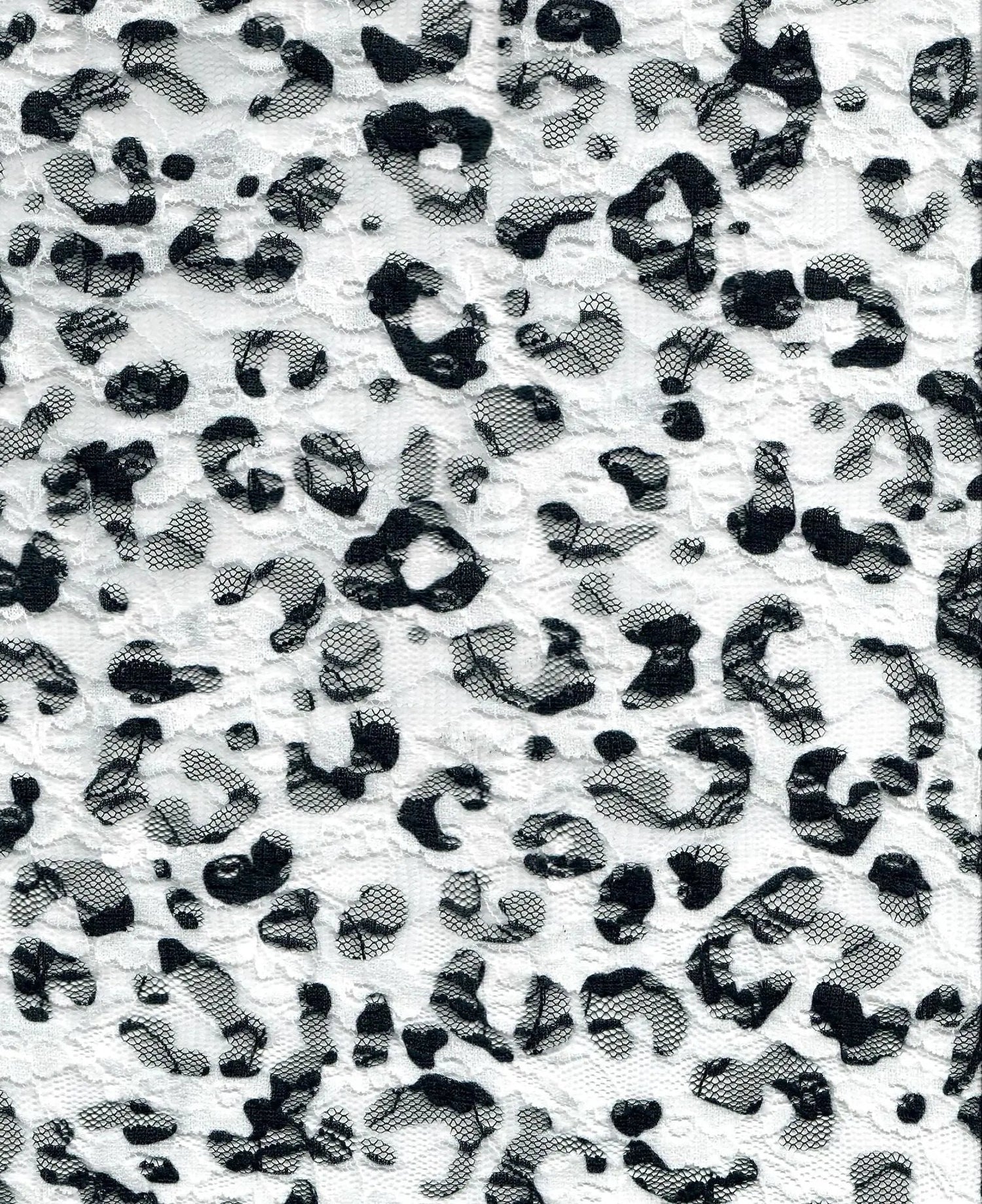 Leopard Lace Print Fabric 92% Polyester 8% Spandex Stretch Lightweight 56/58 Inches Wide