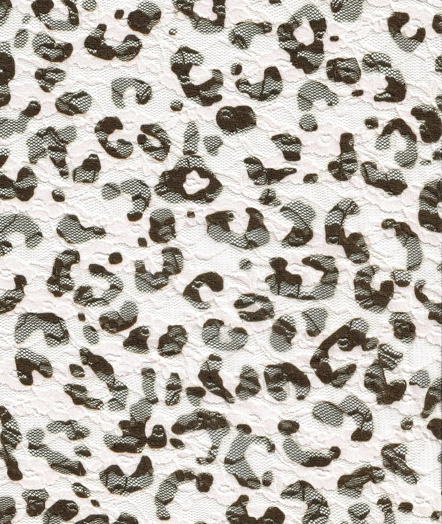 Leopard Lace Print Fabric 92% Polyester 8% Spandex Stretch Lightweight 56/58 Inches Wide