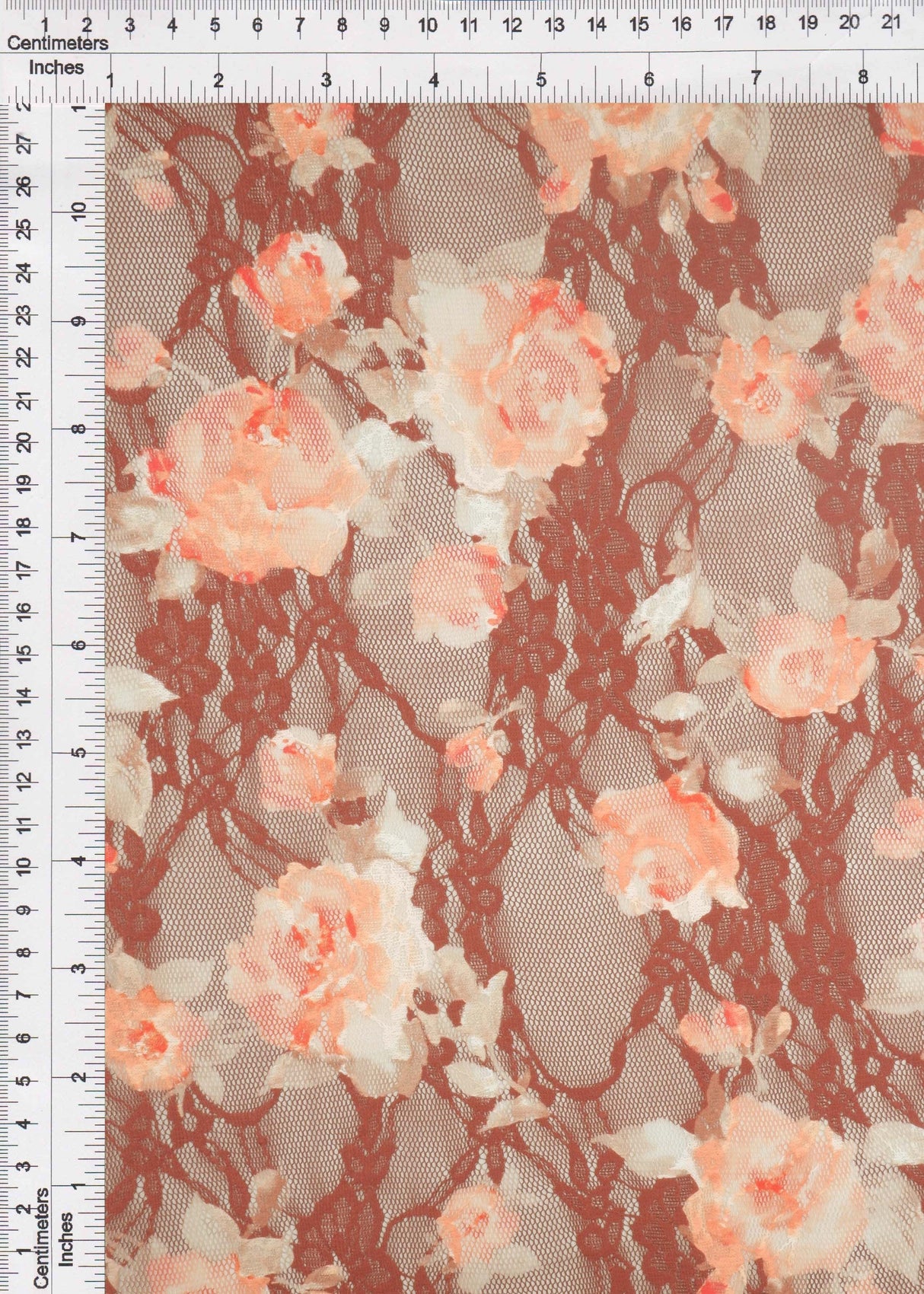 Floral Print Stretch Lace Fabric