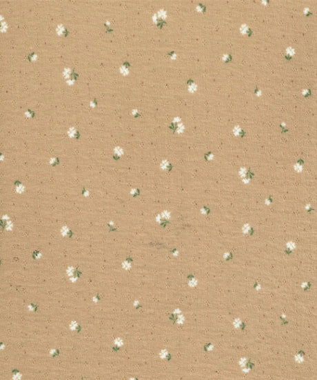 1 Yard Ditsy Pointelle Print Knit Fabric, Cotton Style Stretch 61/63 Inches Wide