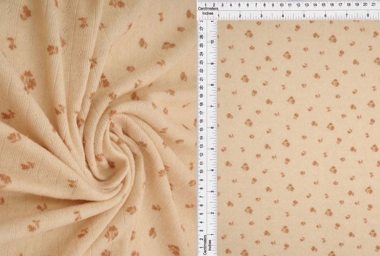 Pointelle Knit Ditsy Print Fabric
