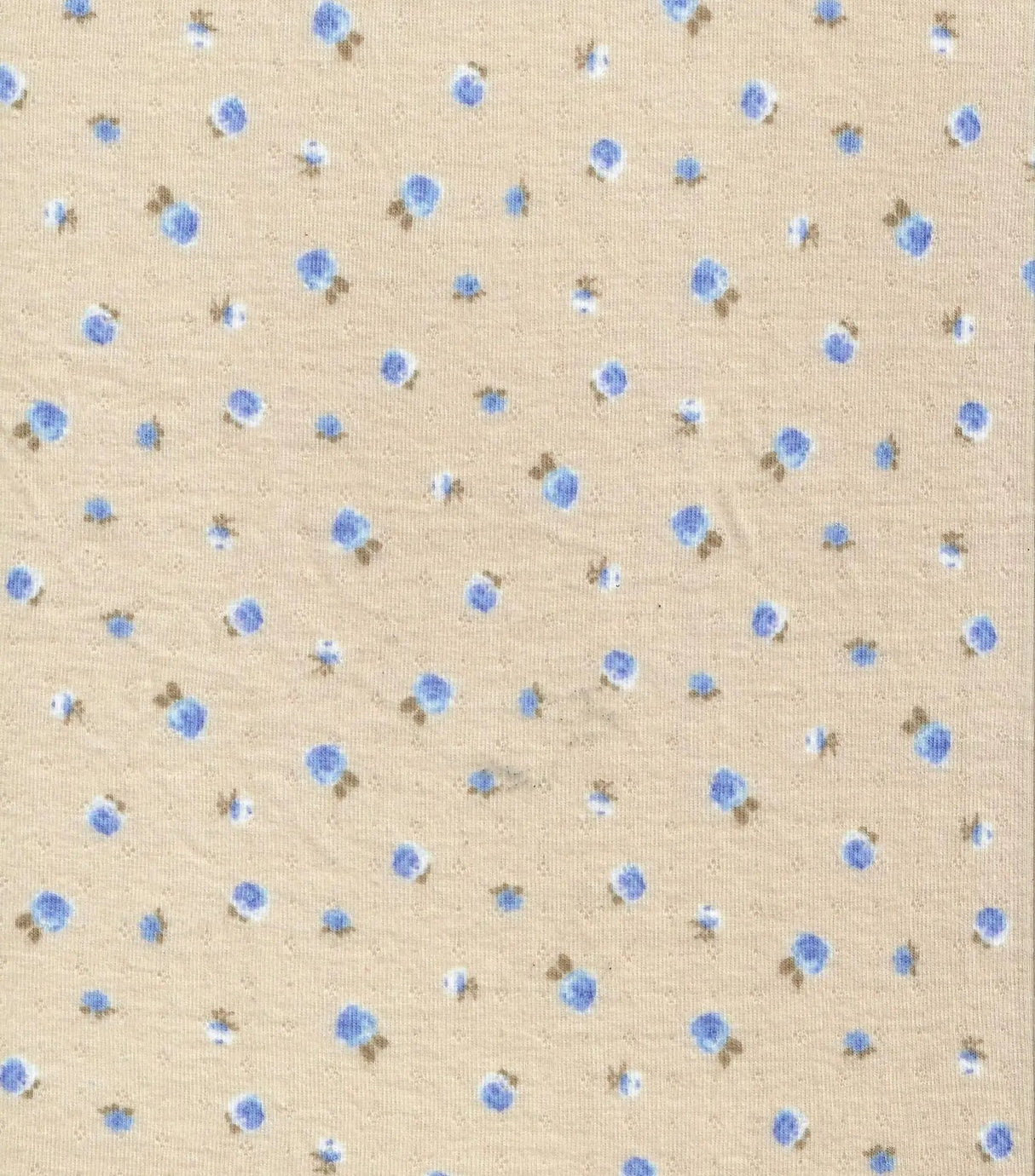 1 Yard Cotton-Style Ditsy Pointelle Print Knit Fabric, 61/63'' Wide Polyester Spandex Blend