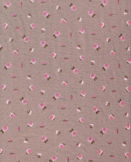 1 Yard Soft Cotton Style Small Flower Ditsy Pointelle Knit Fabric 61/63 Inches Wide
