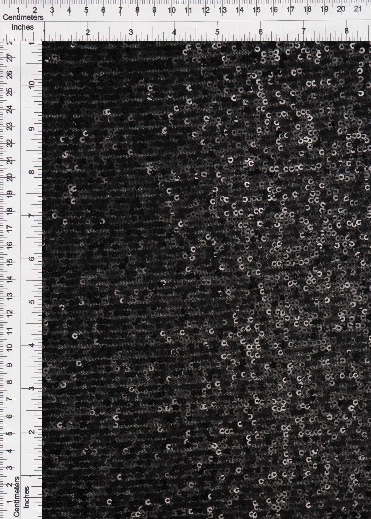 Sequin Embroidered Mesh Knit Black Fabric