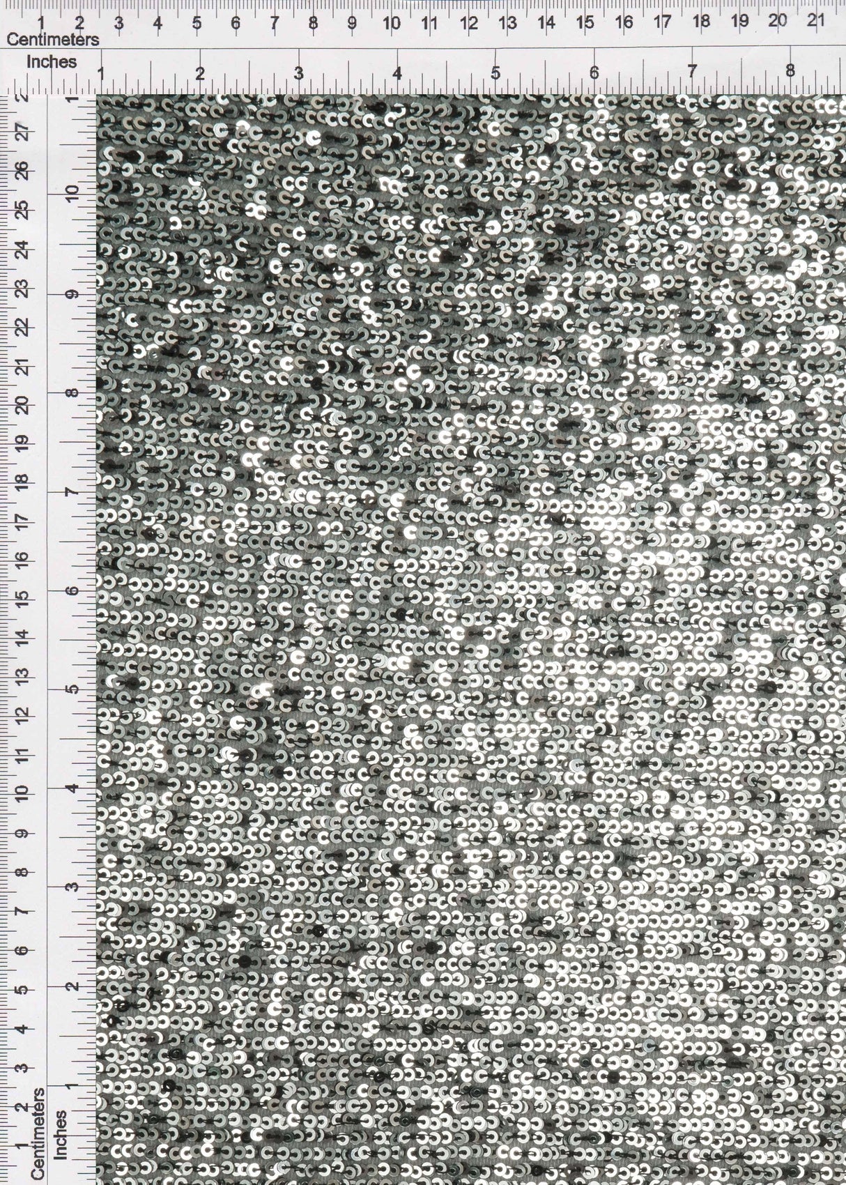 Sequin Embroidered Mesh Knit Fabric Silver