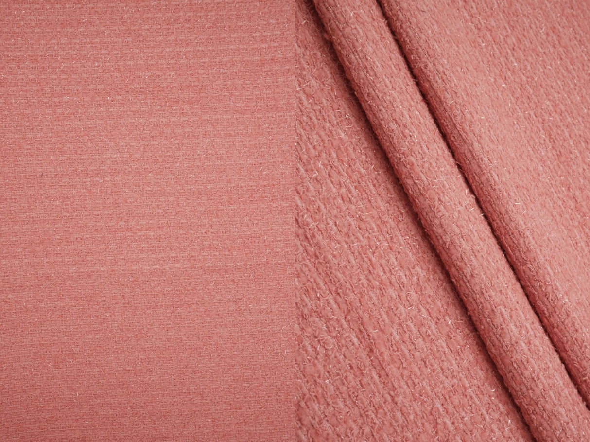 Boucle Knit Wool Blend Lurex Fabric