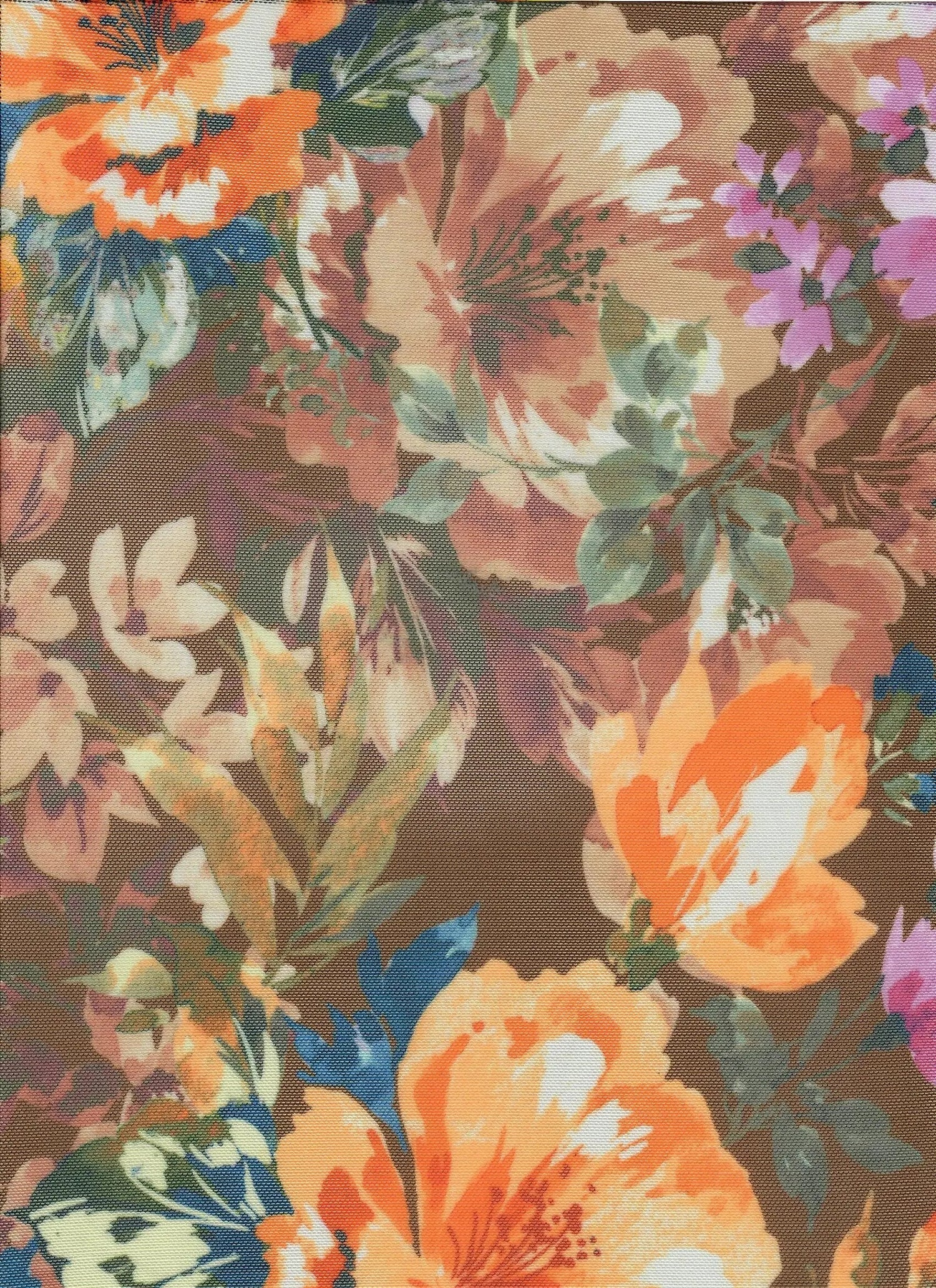 Floral Digital Mesh Fabric Lightweight Stretch Sheer, 54” Wide Polyester Spandex