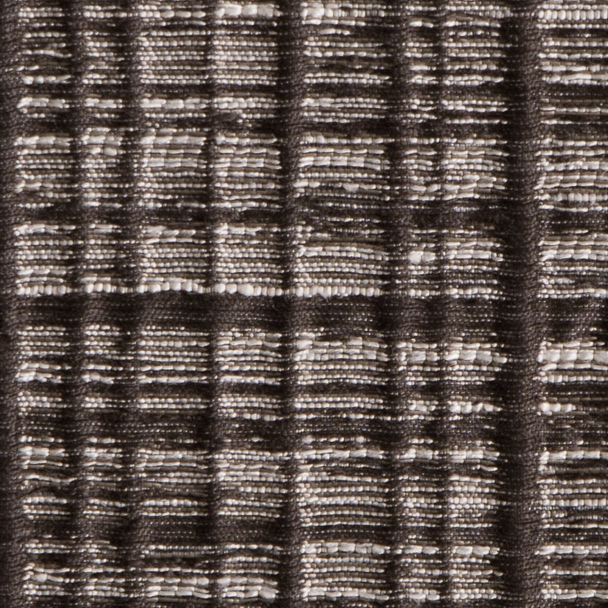Brown Textured Grid Blended Linen Woven