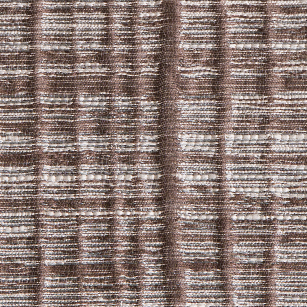 Mocha Textured Grid Blended Linen Woven