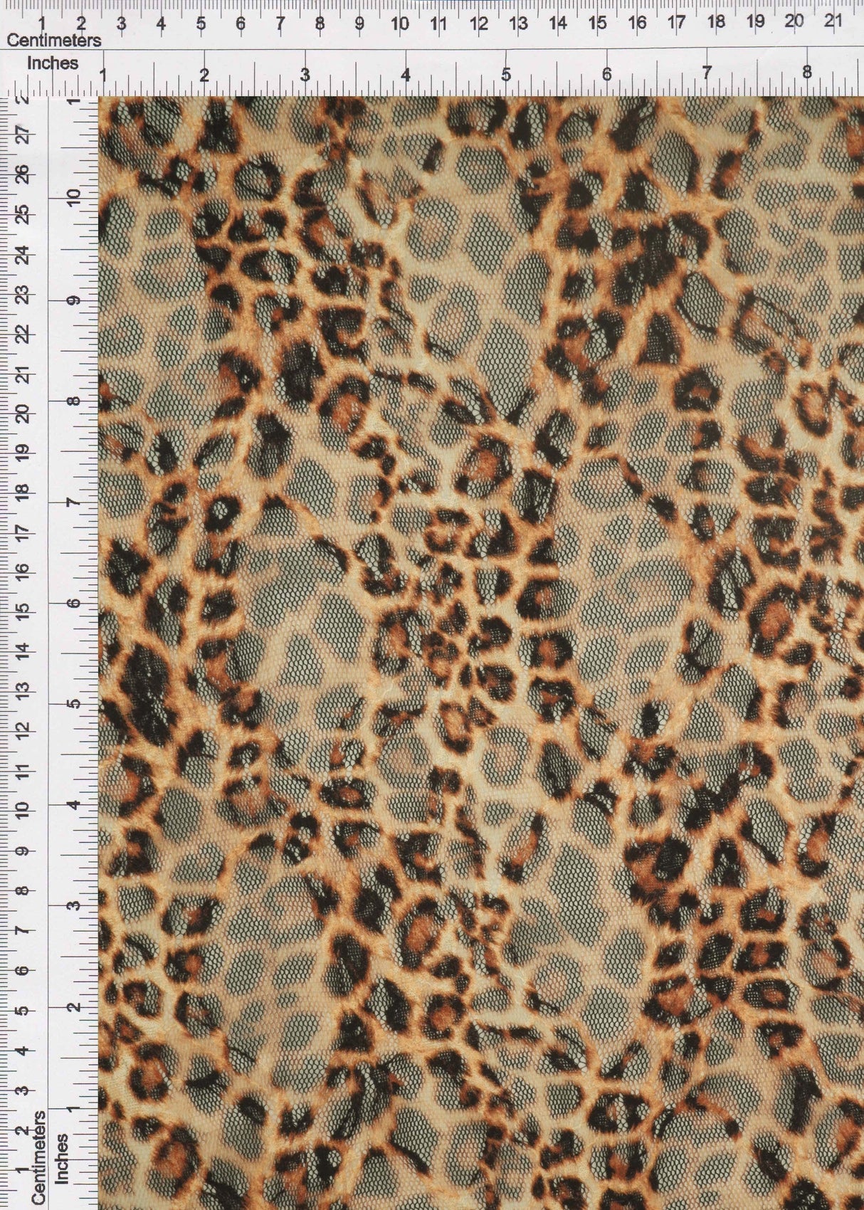 Leopard Lace Stretch Fabric Brown