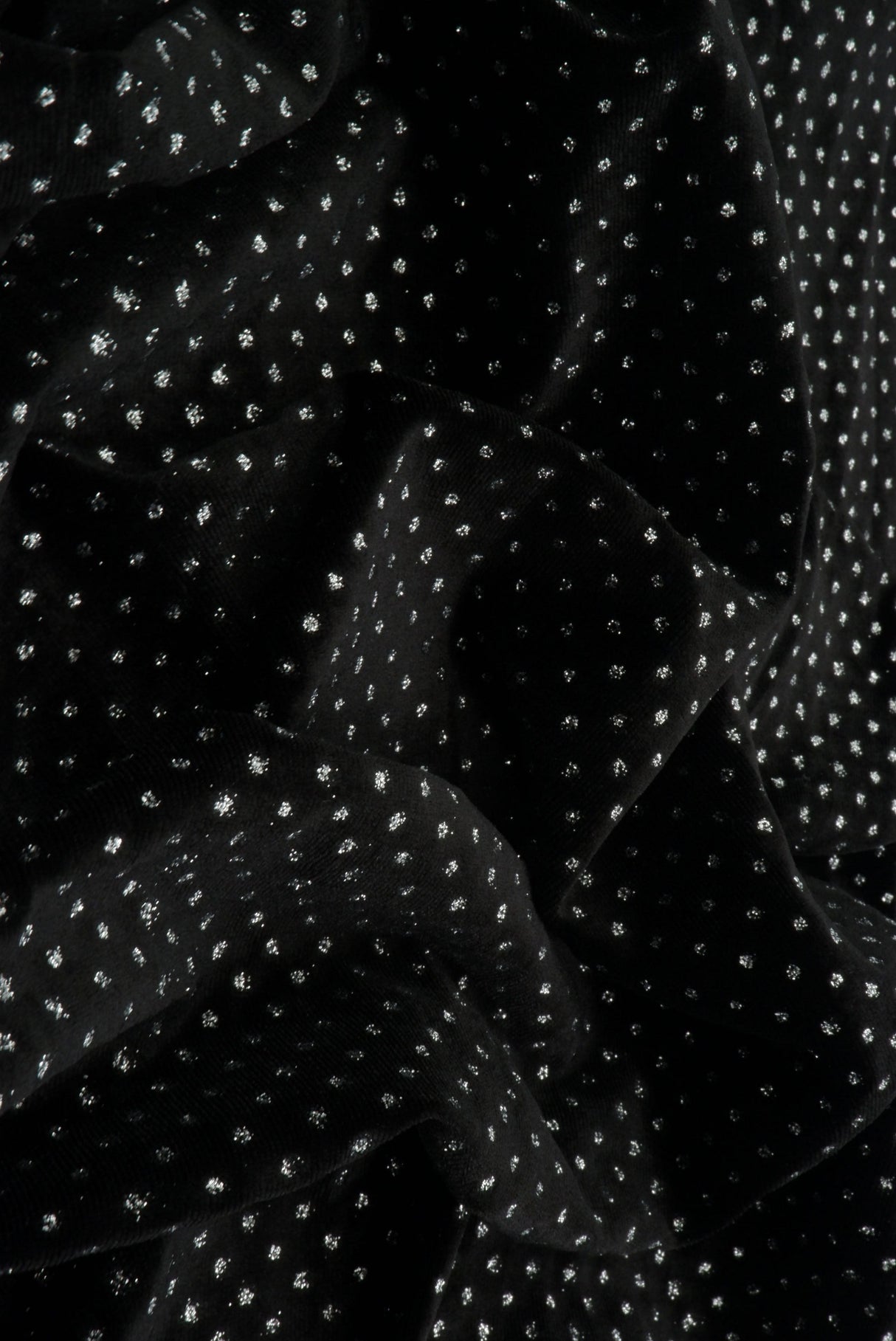 Velvet Polka Dot Glitter Stretch Knit Fabric