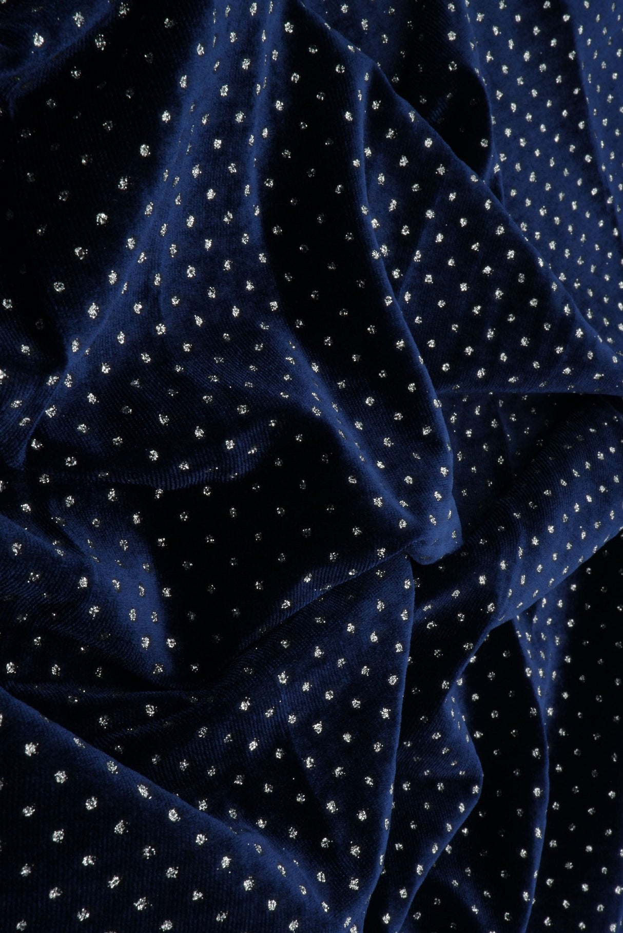 Velvet Polka Dot Glitter Stretch Knit Fabric