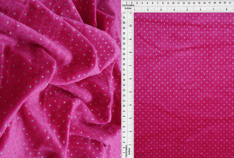 1 Yard Soft Velvet Mini Polka Dot Glitter Knit Fabric 58/60 Inches Wide