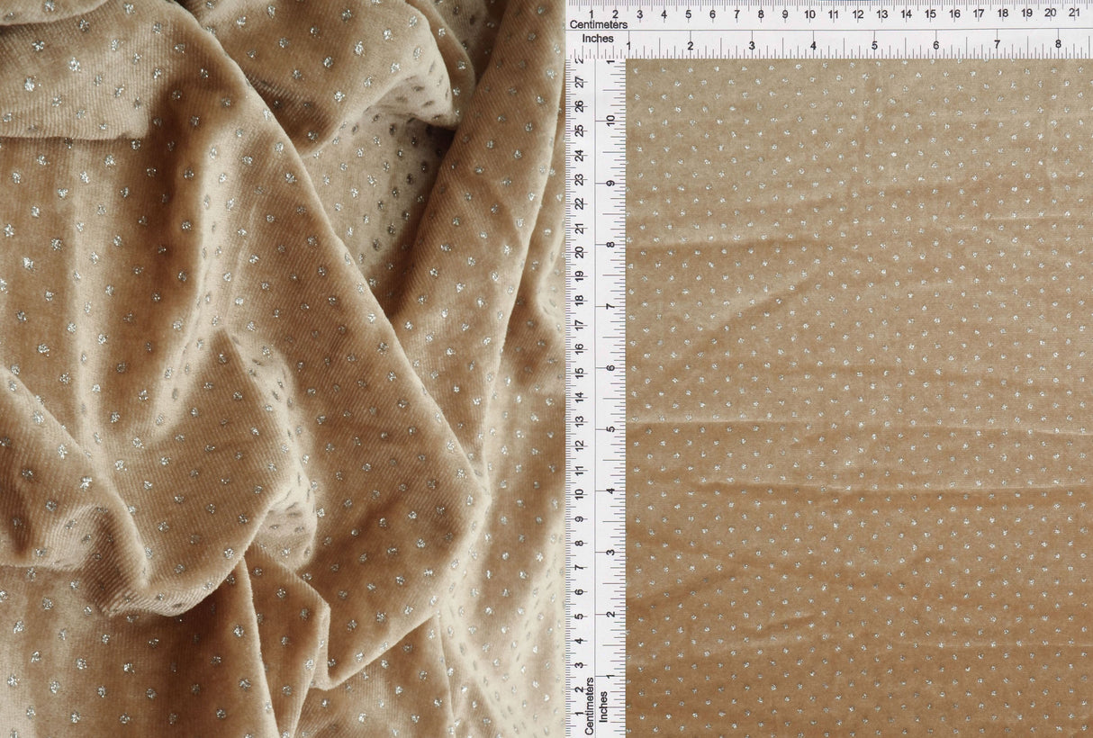 Velvet Polka Dot Glitter Stretch Knit Fabric