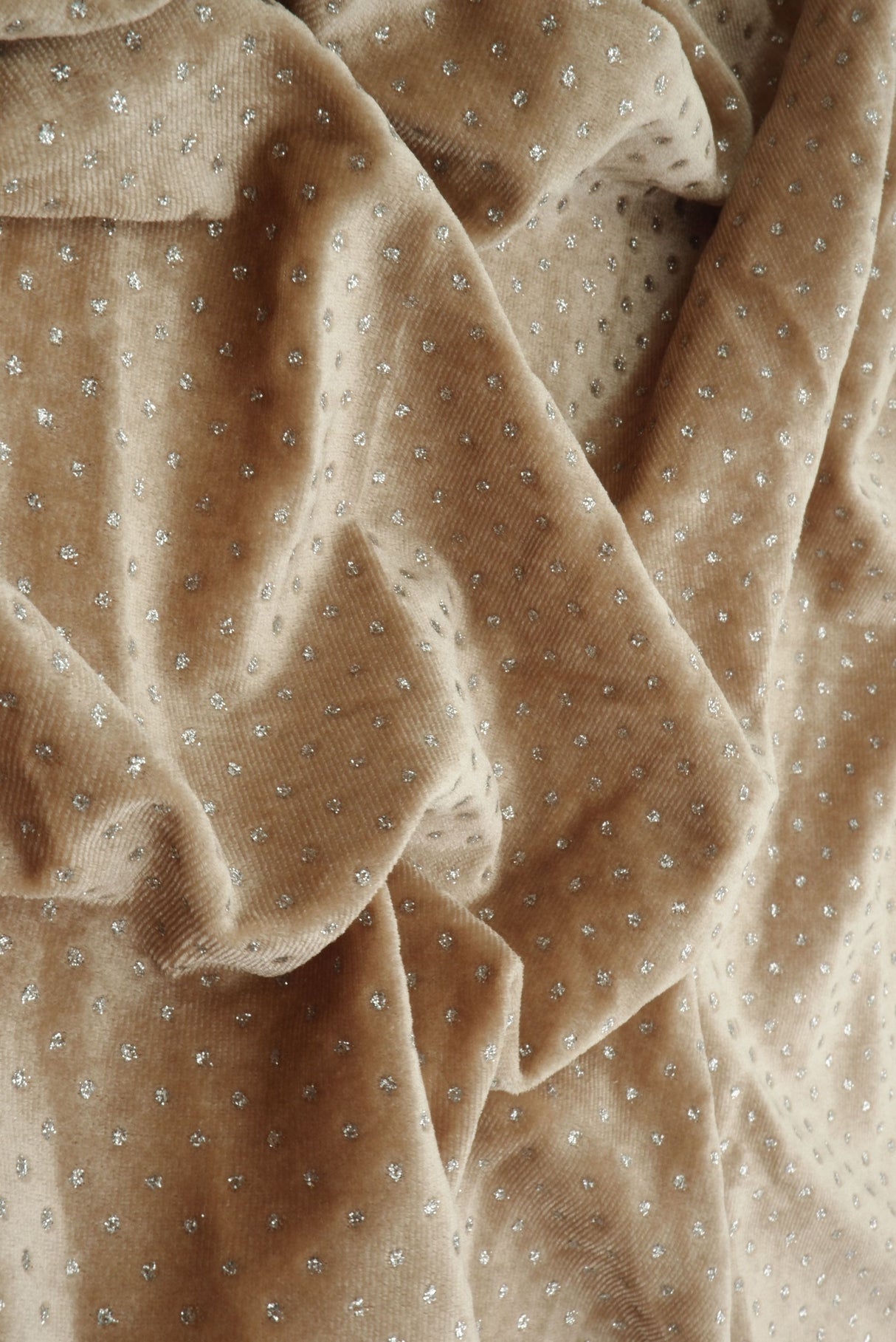 Velvet Polka Dot Glitter Stretch Knit Fabric