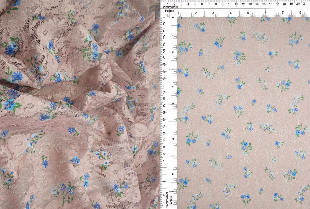 Floral Printed Lace Fabric
