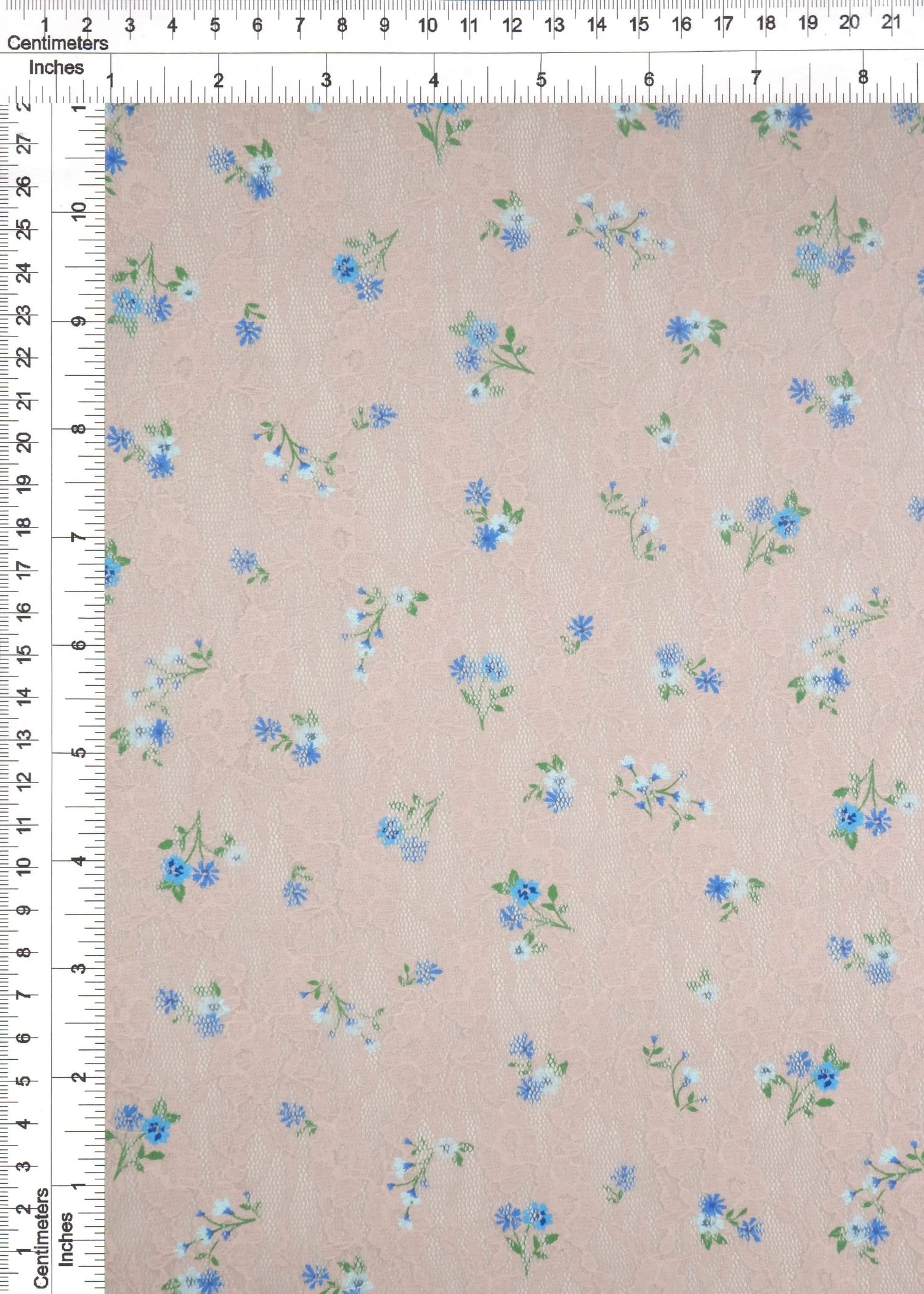 1 Yard Ditsy Printed Lace Fabric, 56/58'' Wide Polyester Spandex Blend