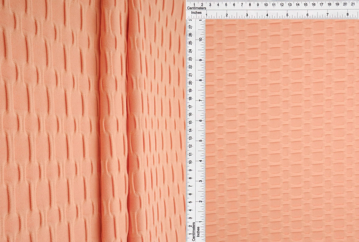 Honeycomb Knit Jacquard Solid Fabric Stretch Polyester Spandex 58/60 Inches Wide