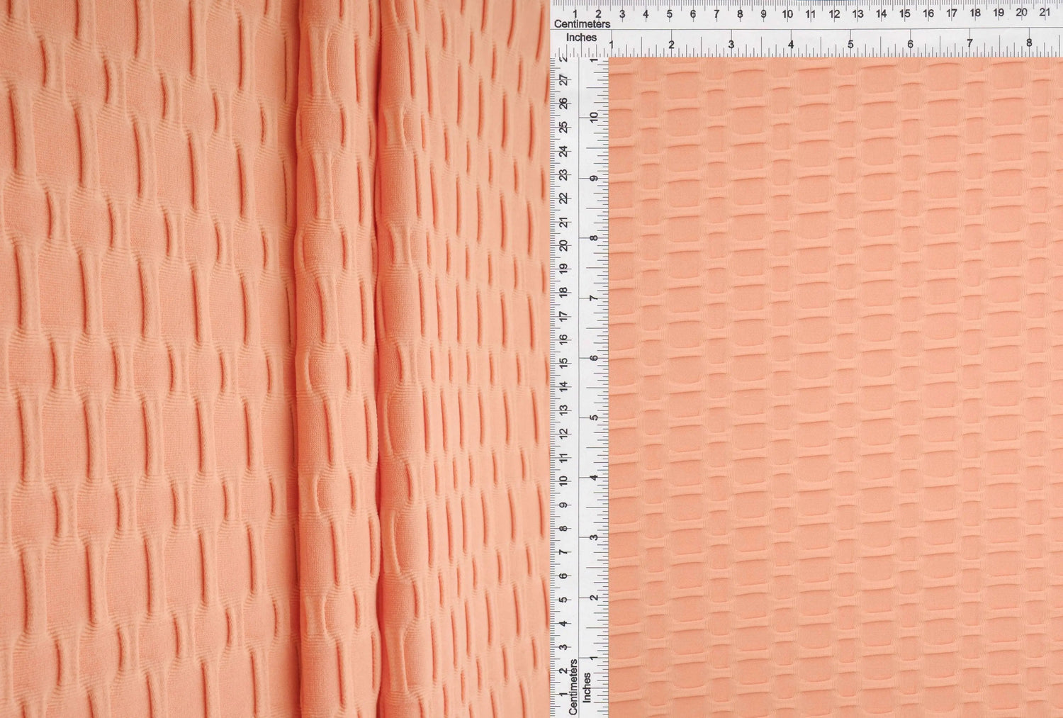 Honeycomb Knit Jacquard Solid Fabric Stretch Polyester Spandex 58/60 Inches Wide