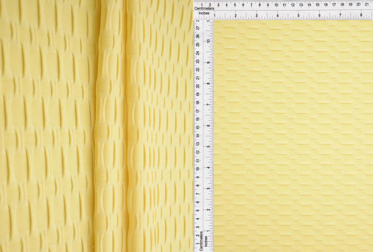 1 Yard Honeycomb Knit Solid Stretch Jacquard Fabric 58/60 Inch Wide