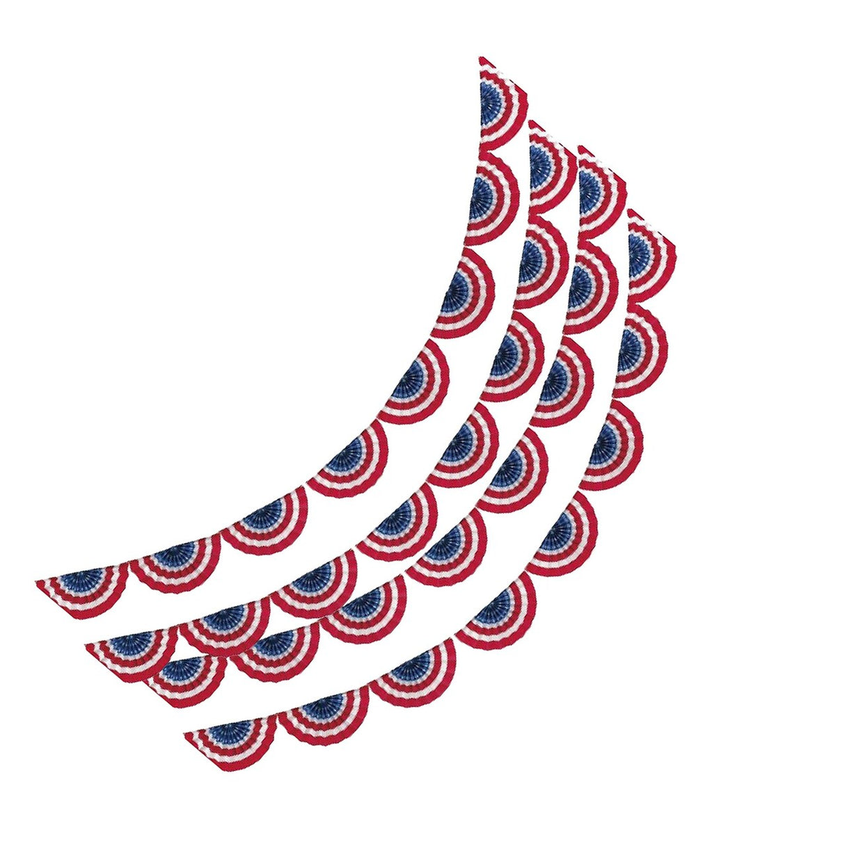 Patriotic Scalloped Paper Fan Garland 8ft