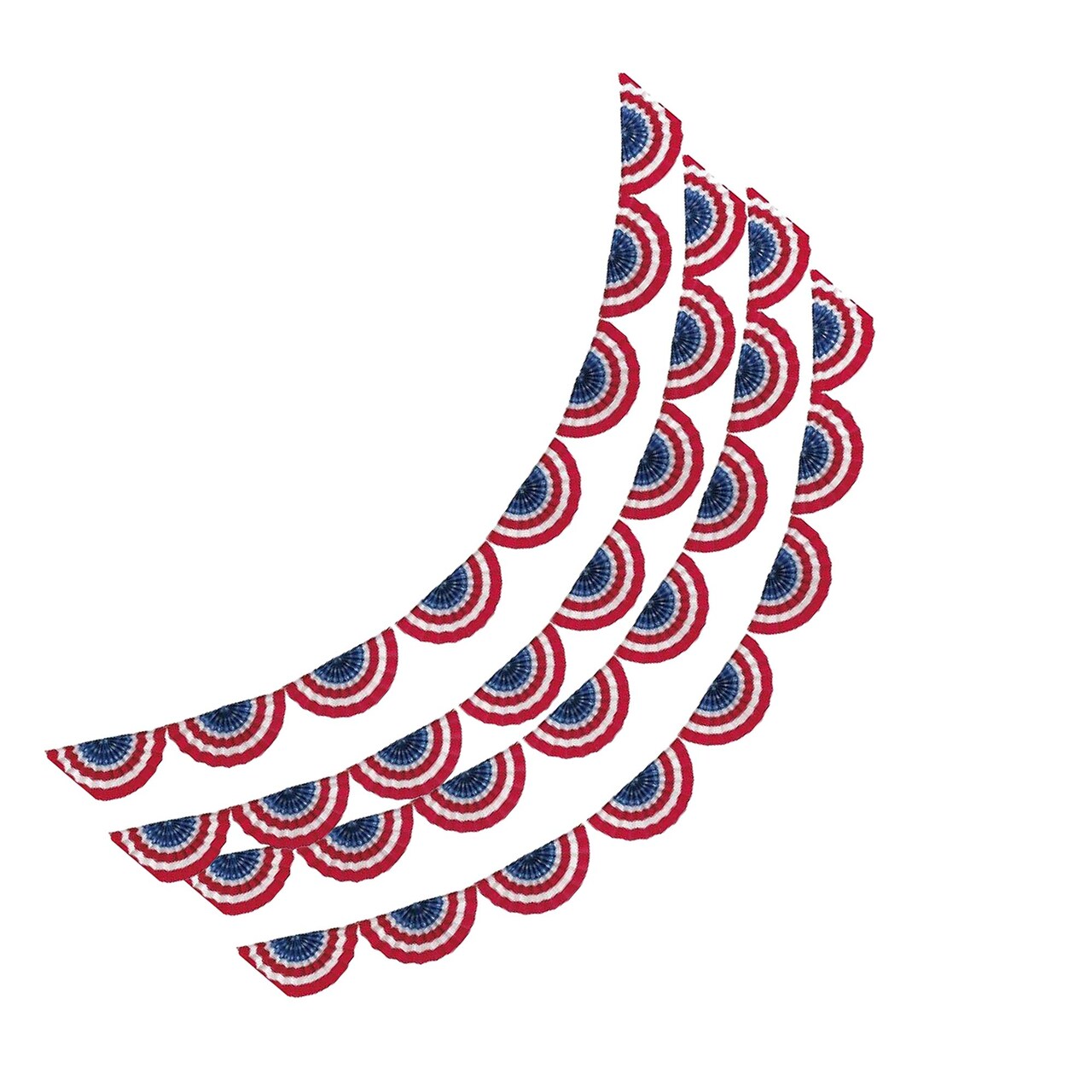 Patriotic Scalloped Paper Fan Garland 8ft