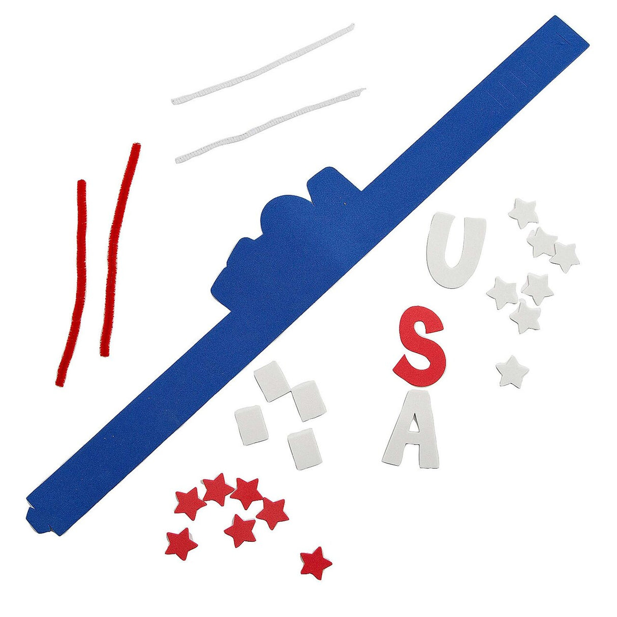 Patriotic USA Red, White & Blue Headband Craft Kits Makes 12