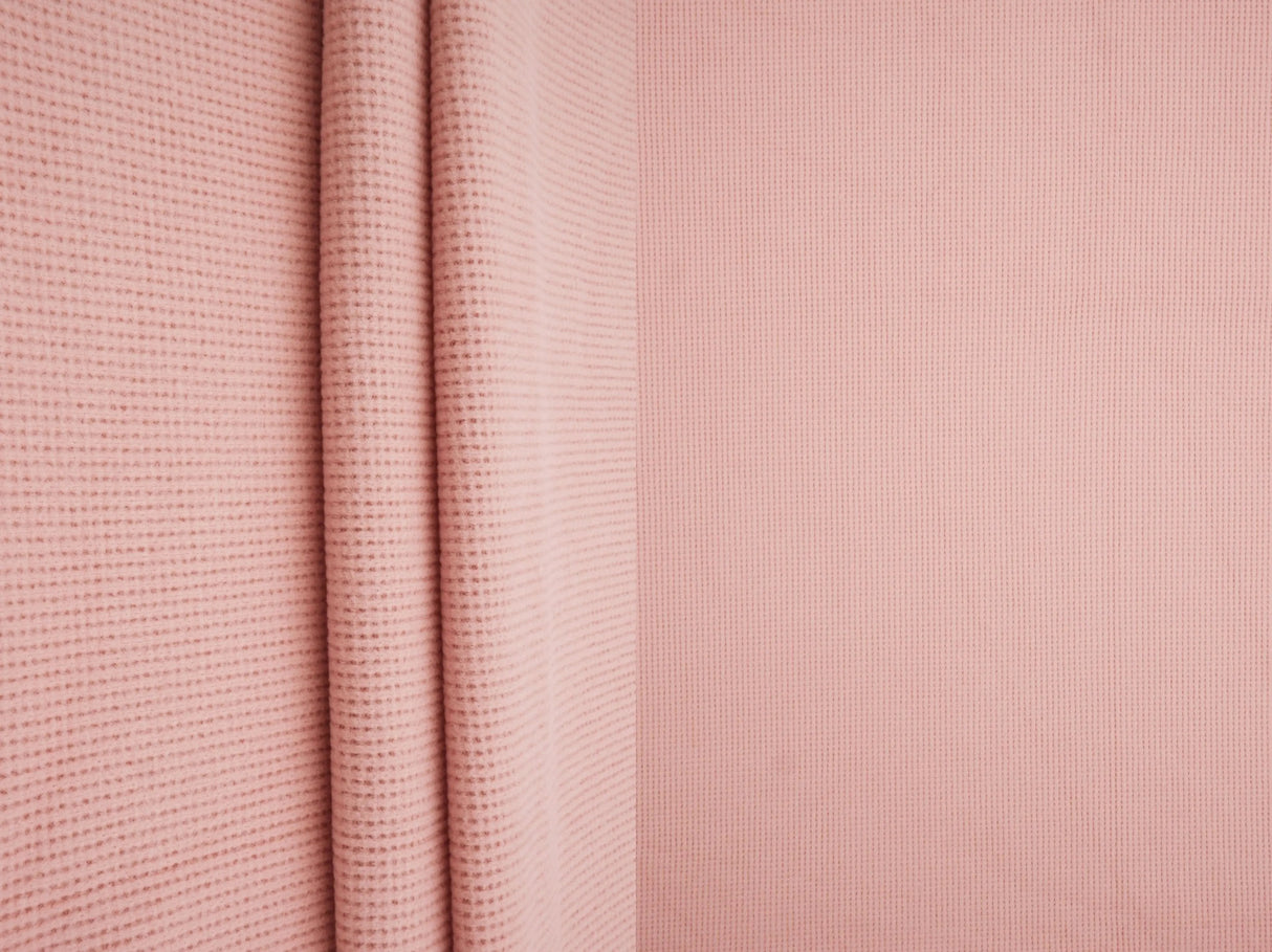 1 Yard Solid Stretch 2x2 Waffle Thermal Knit Fleece Fabric 57 59 Inches Wide