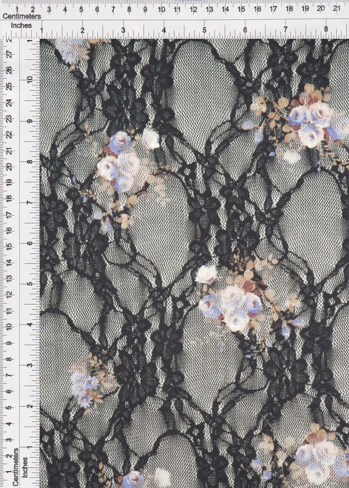 Lace Digital Floral Print Fabric 92% Polyester 8% Spandex Soft Stretch 56/58 Inches Wide
